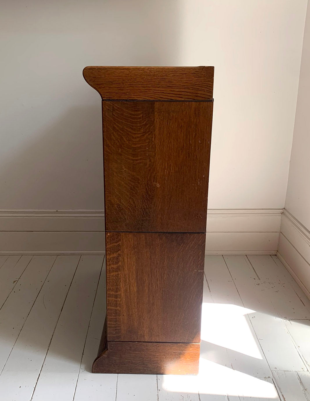 Antique Oak Grand Rapids Barrister Modular Two-Tier Stacking Bookcase Cabinet