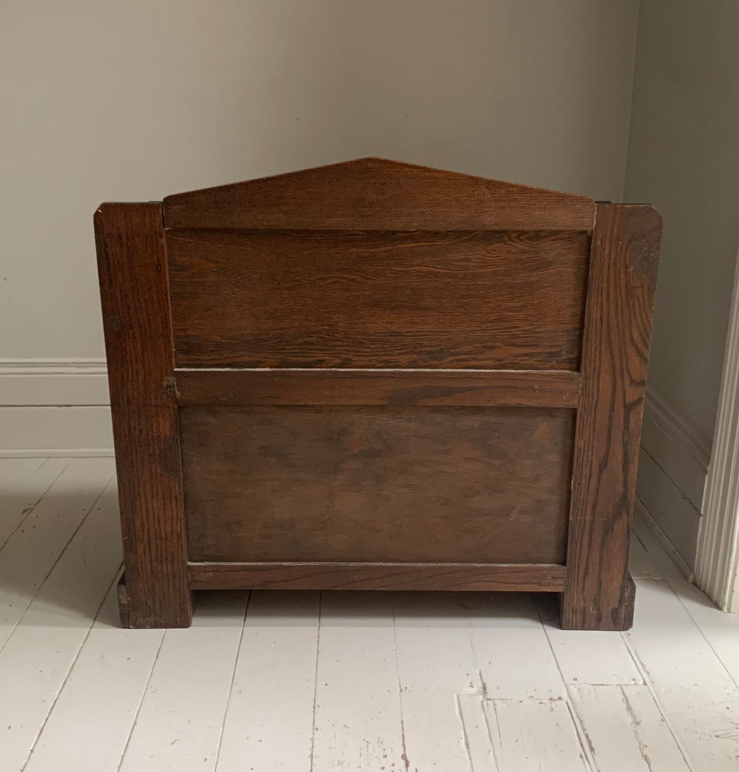 Antique Oak Arts & Craft Hall Seat / Settle /With Arms, Storage & Umbrella Trays