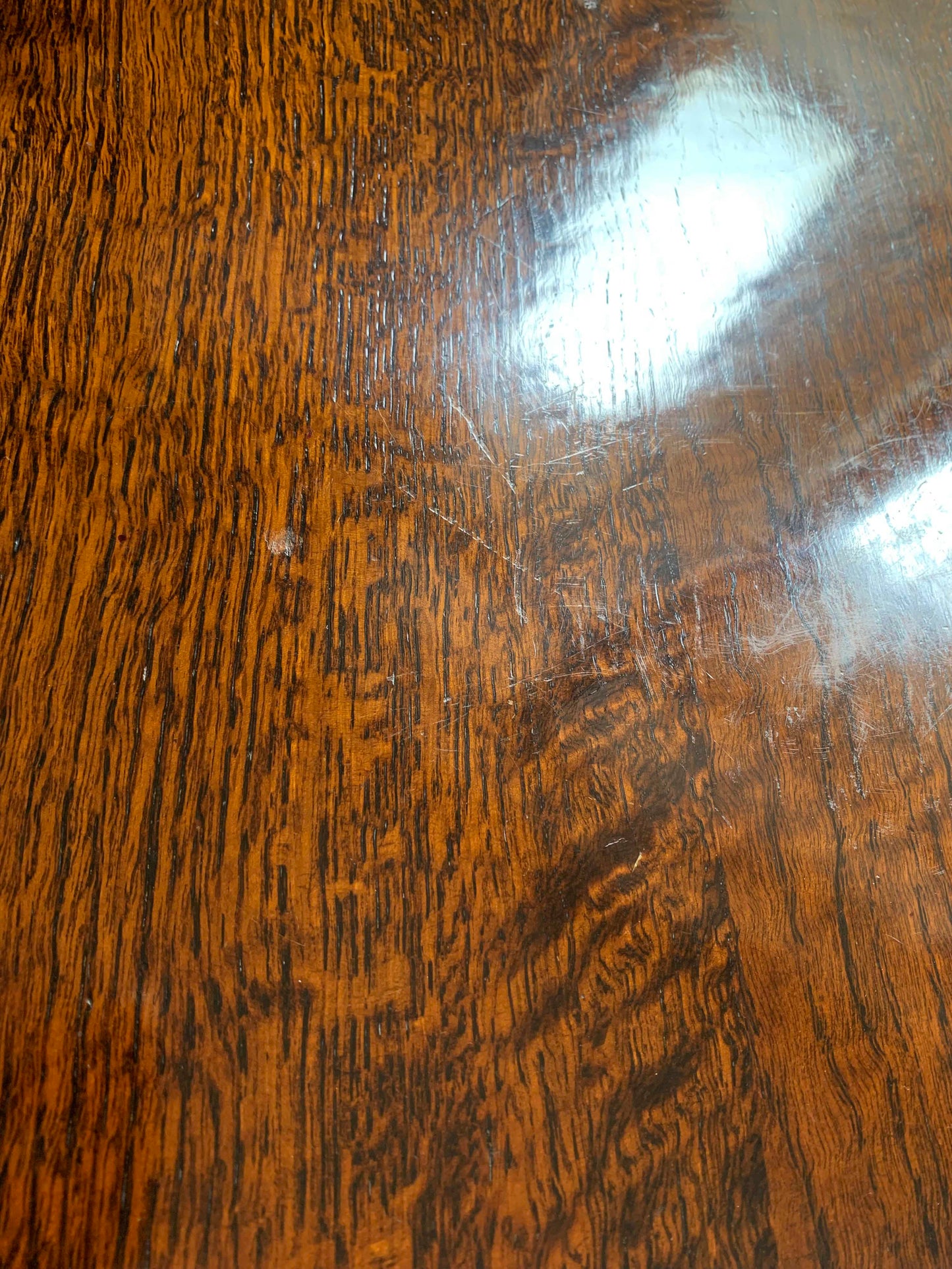 Antique Oak Tall Rectangular Side / Occasional Table with Turned Legs