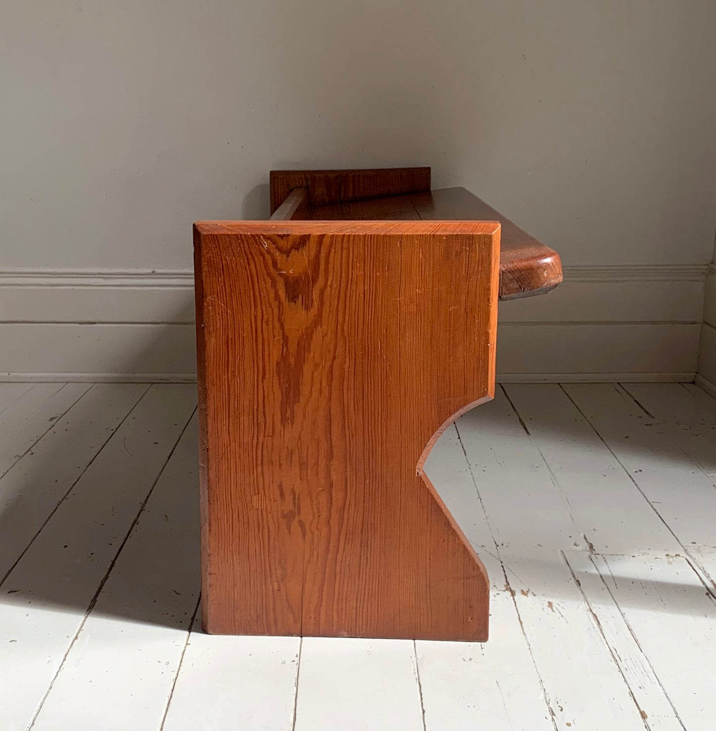 Antique Pitch Pine Church / Chapel Pew Dining / Hallway Bench #2 of 2