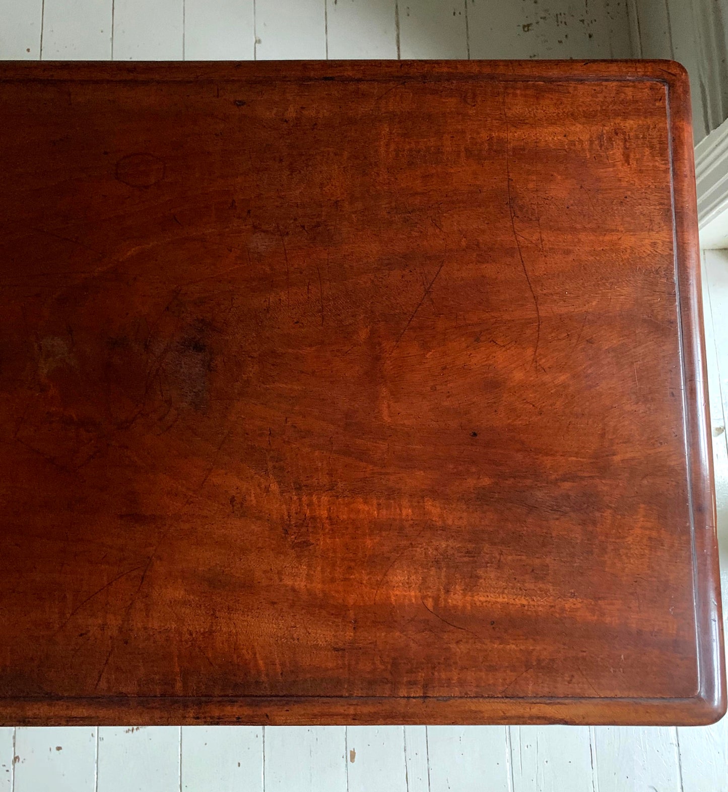 Antique Victorian Mahogany Barley Twist Stretcher Side Console Table