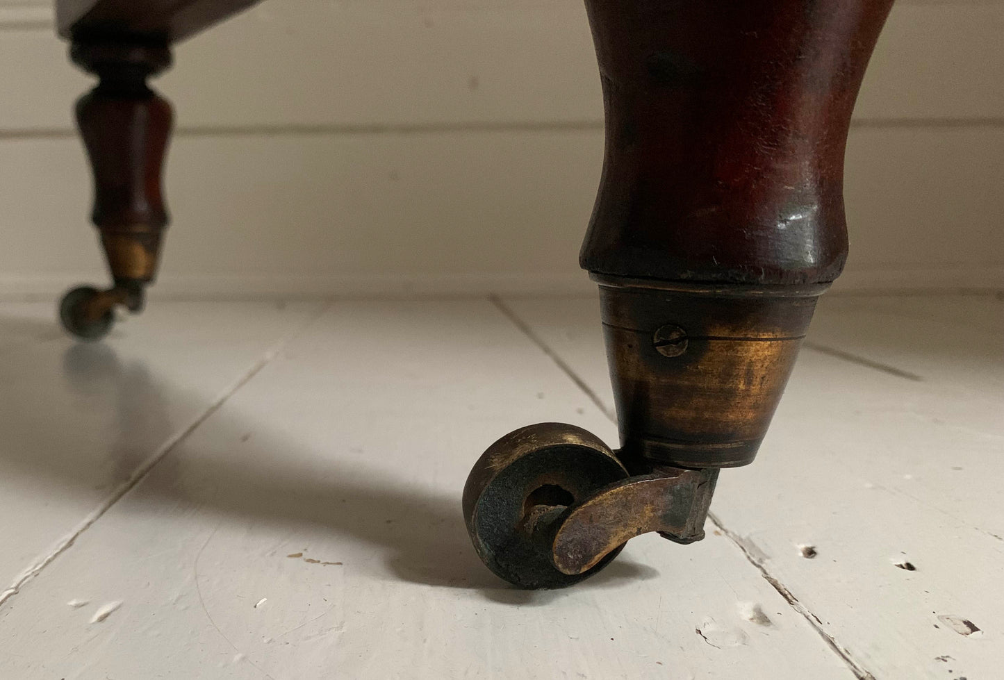 Antique Victorian Mahogany Barley Twist Stretcher Side Console Table