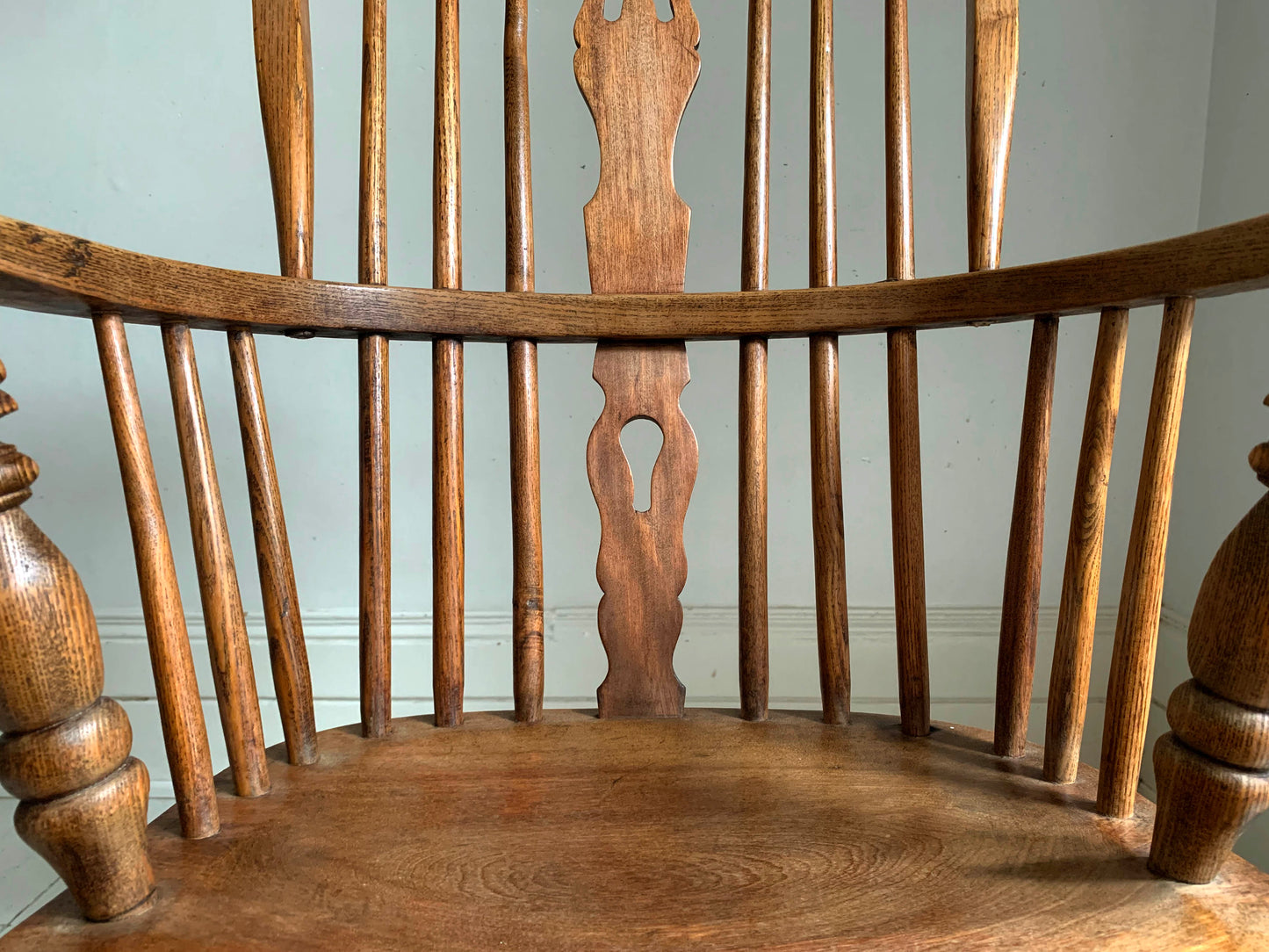 Antique Victorian Ash & Elm Windsor High Back Armchair