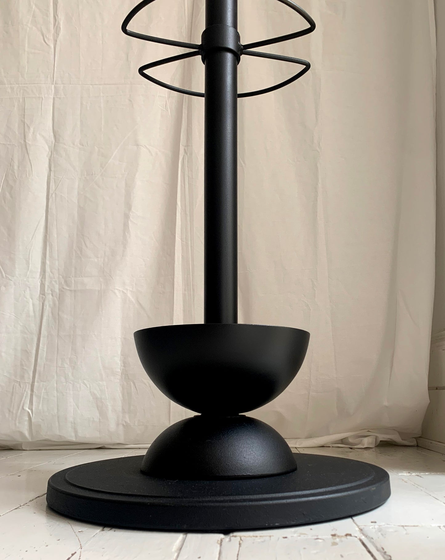Sputnik / Atomic Style Black Cast Iron Coat & Umbrella Stand #1