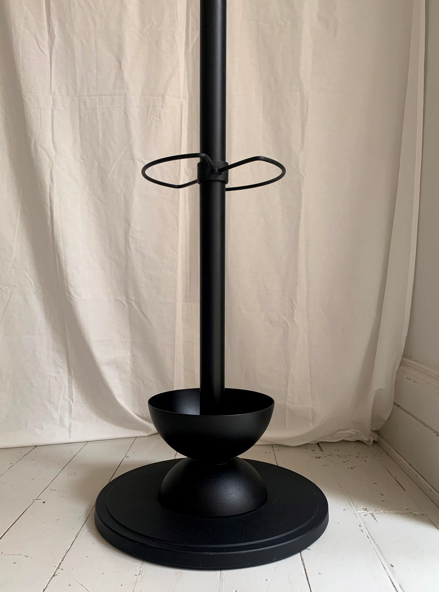 Sputnik / Atomic Style Black Cast Iron Coat & Umbrella Stand #1