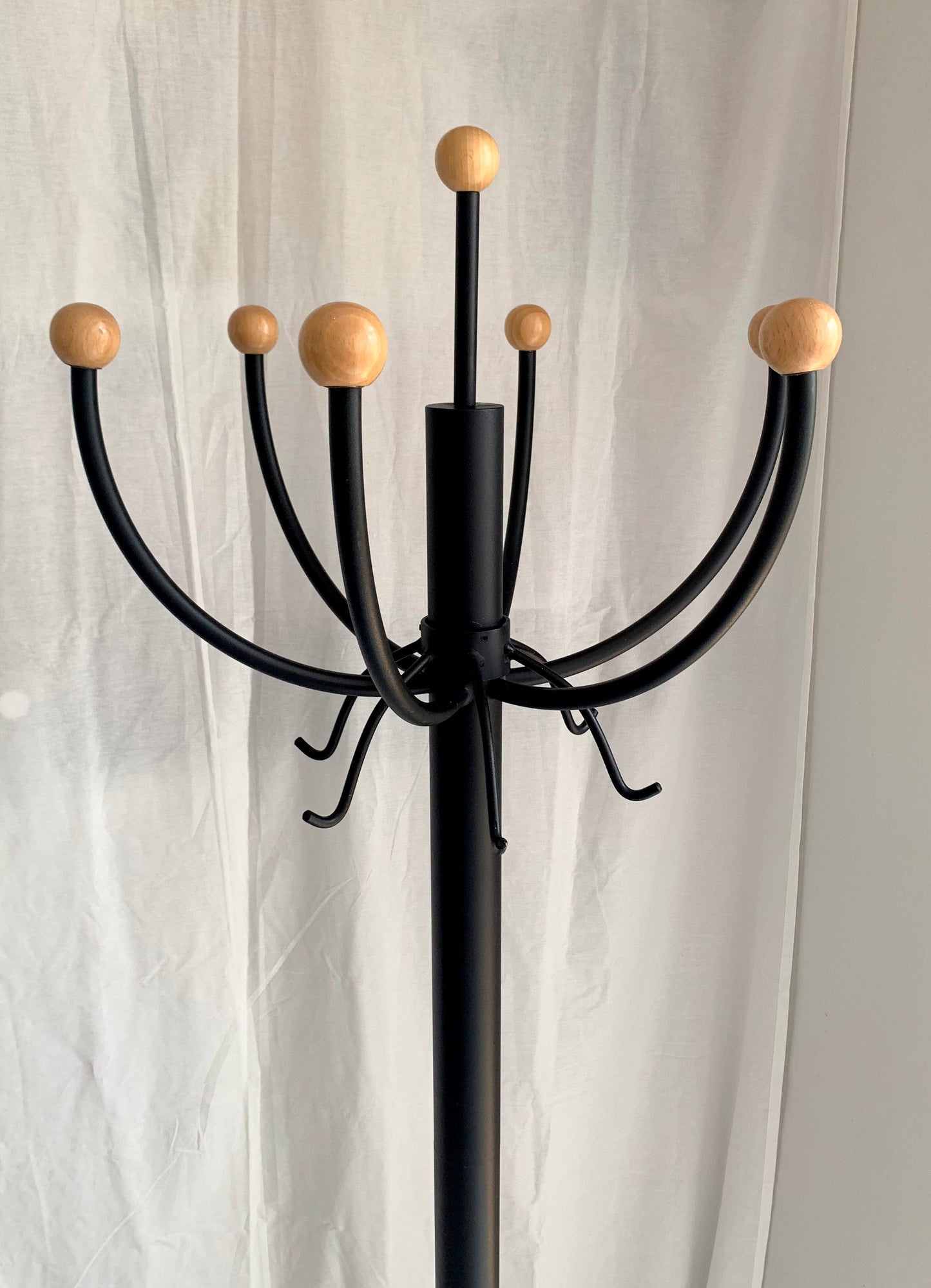 Sputnik / Atomic Style Black Cast Iron Coat & Umbrella Stand #1
