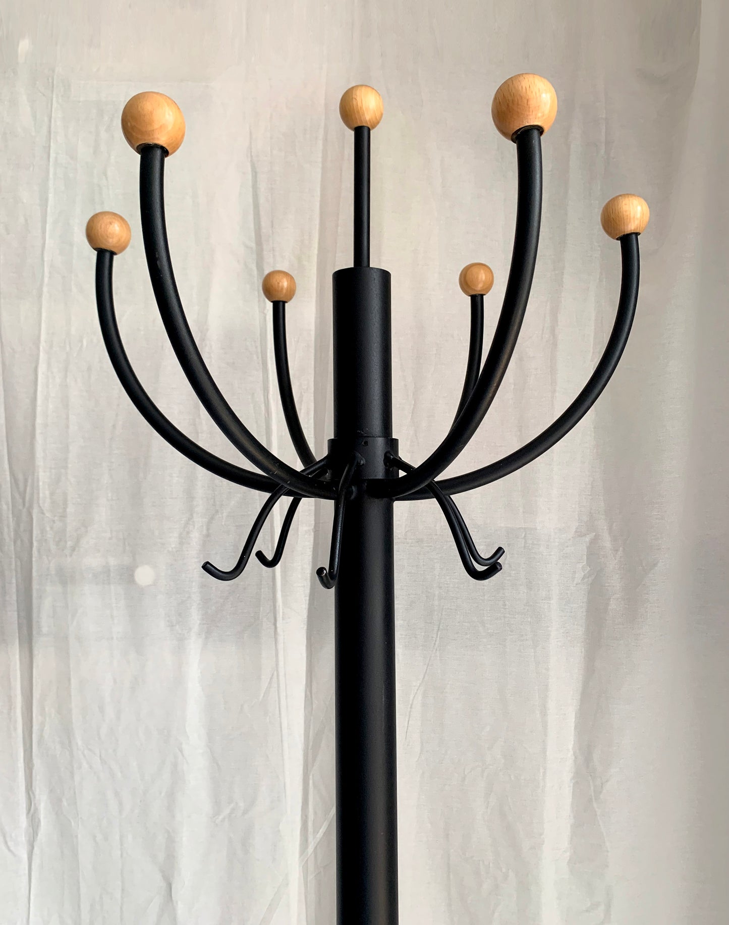 Sputnik / Atomic Style Black Cast Iron Coat & Umbrella Stand #1