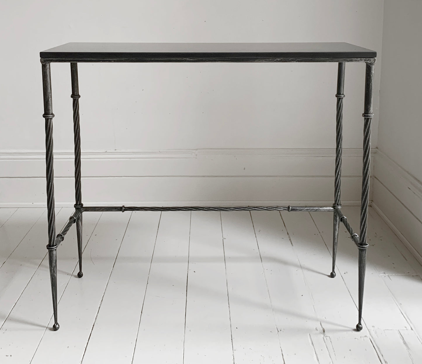 Stunning Style Black Console / Hall Table - Granite & Wrought Steel / Iron