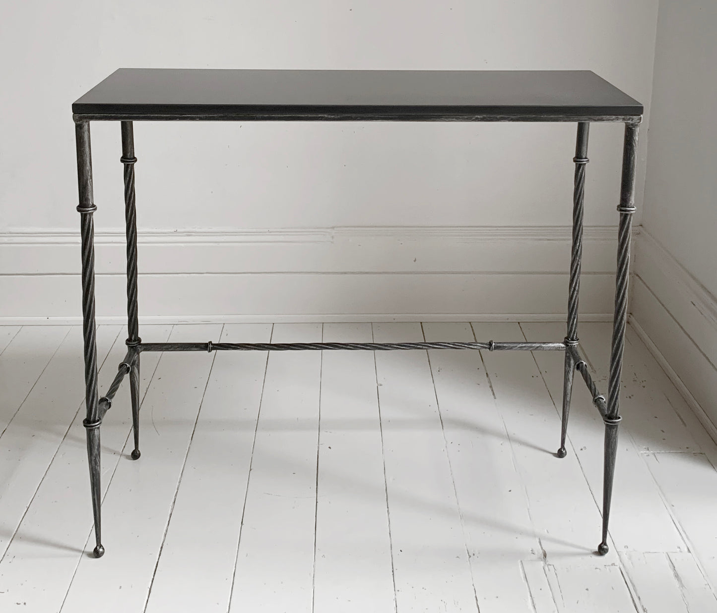Stunning Style Black Console / Hall Table - Granite & Wrought Steel / Iron
