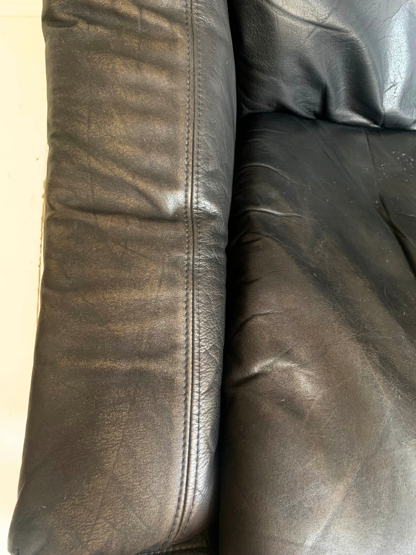 1970s Black Leather Kroken lounge chair designed by Åke Fribytter for Nelo