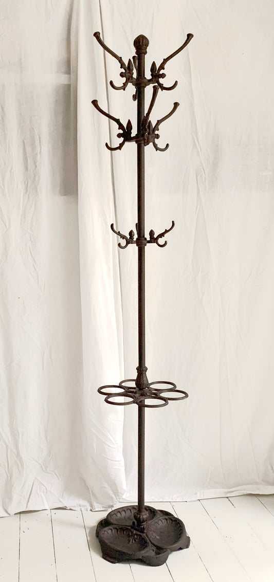 French Cast Iron Hat, Coat & Umbrella Stand - Delicately Ornate