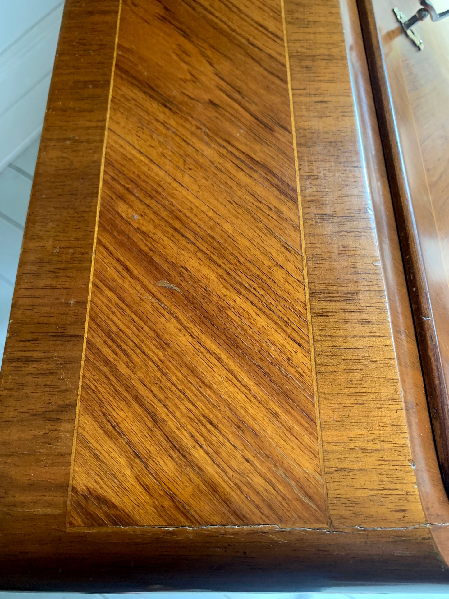 French Rococo-Style Secretaire / Bureau / Writing Desk with Intricate Parquetry