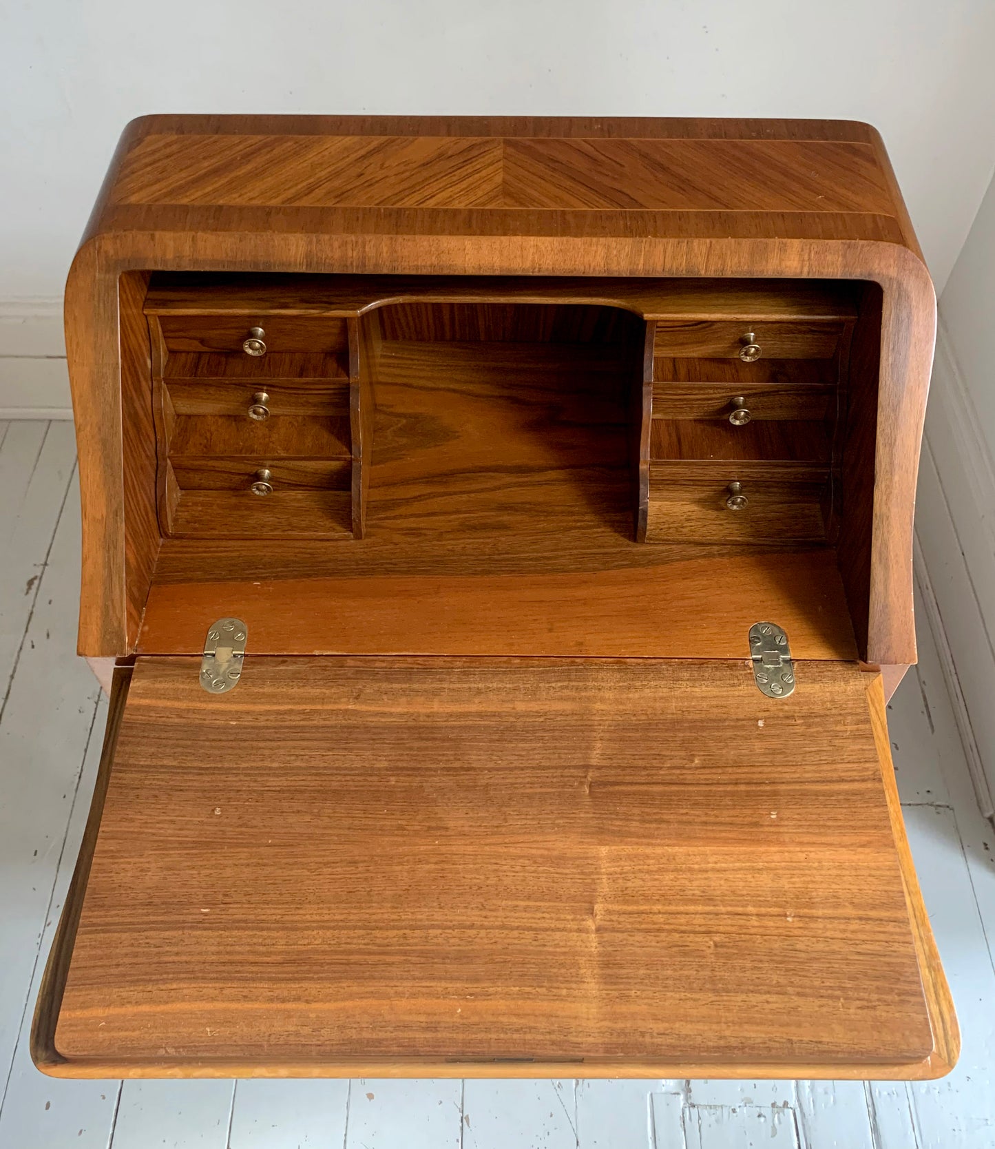 French Rococo-Style Secretaire / Bureau / Writing Desk with Intricate Parquetry