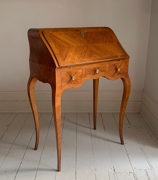 French Rococo-Style Secretaire / Bureau / Writing Desk with Intricate Parquetry