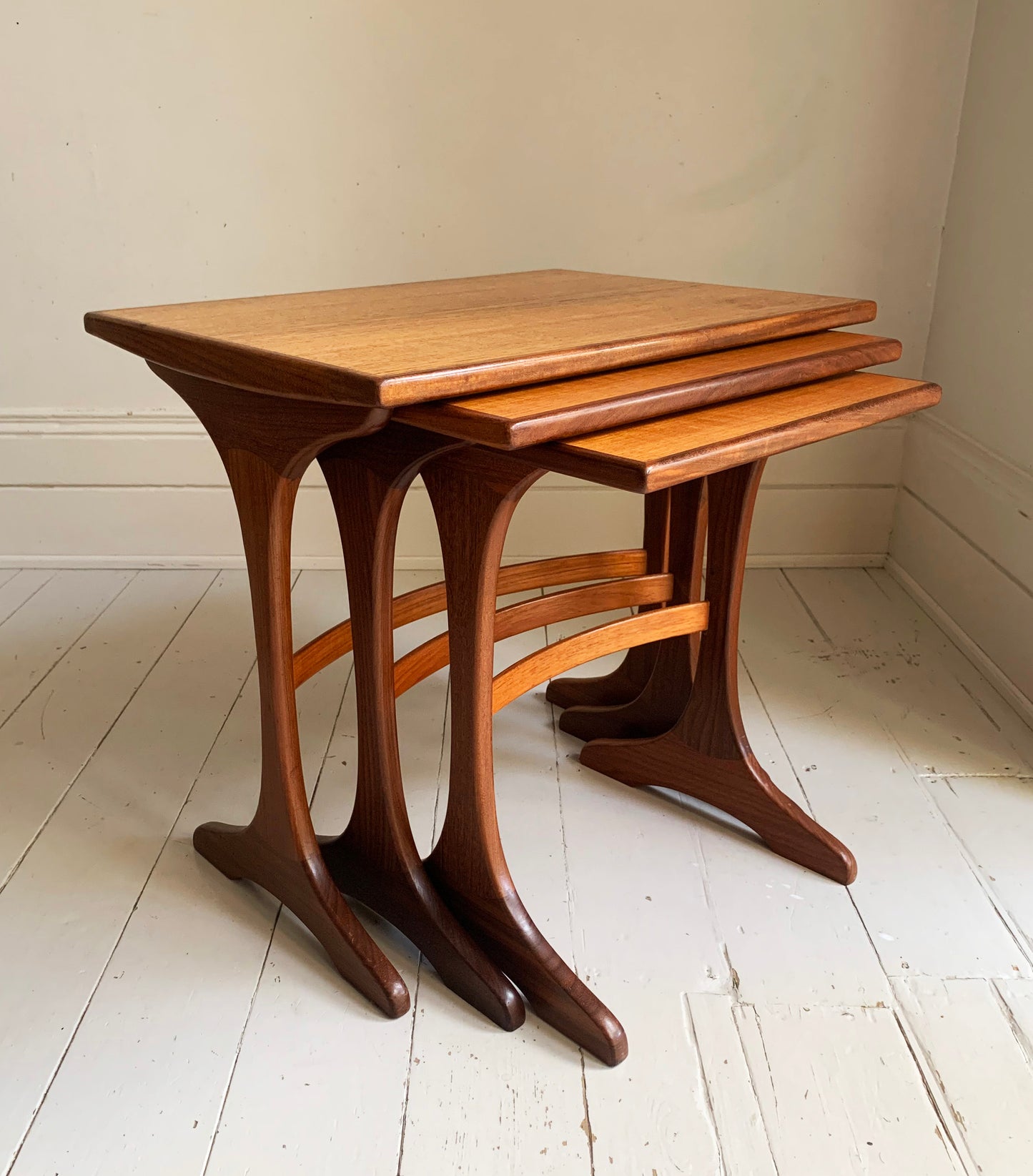 Vintage 1960s G-Plan Fresco Set Of Three Nesting Tables