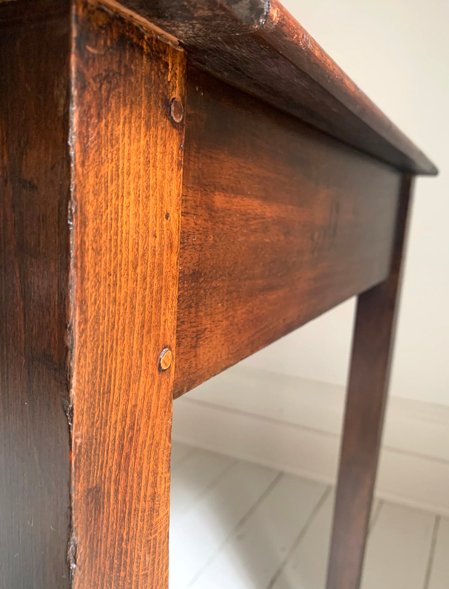 Antique Georgian Leather Top Mahogany Desk / Table / Hall Table, Two Drawers