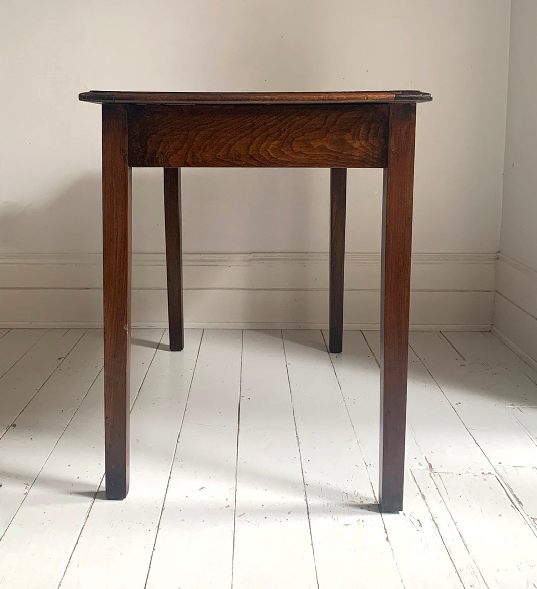 Antique Georgian Leather Top Mahogany Desk / Table / Hall Table, Two Drawers