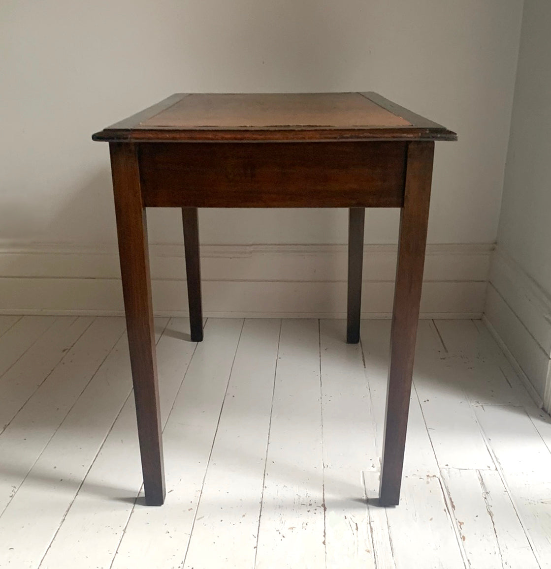 Antique Georgian Leather Top Mahogany Desk / Table / Hall Table, Two Drawers