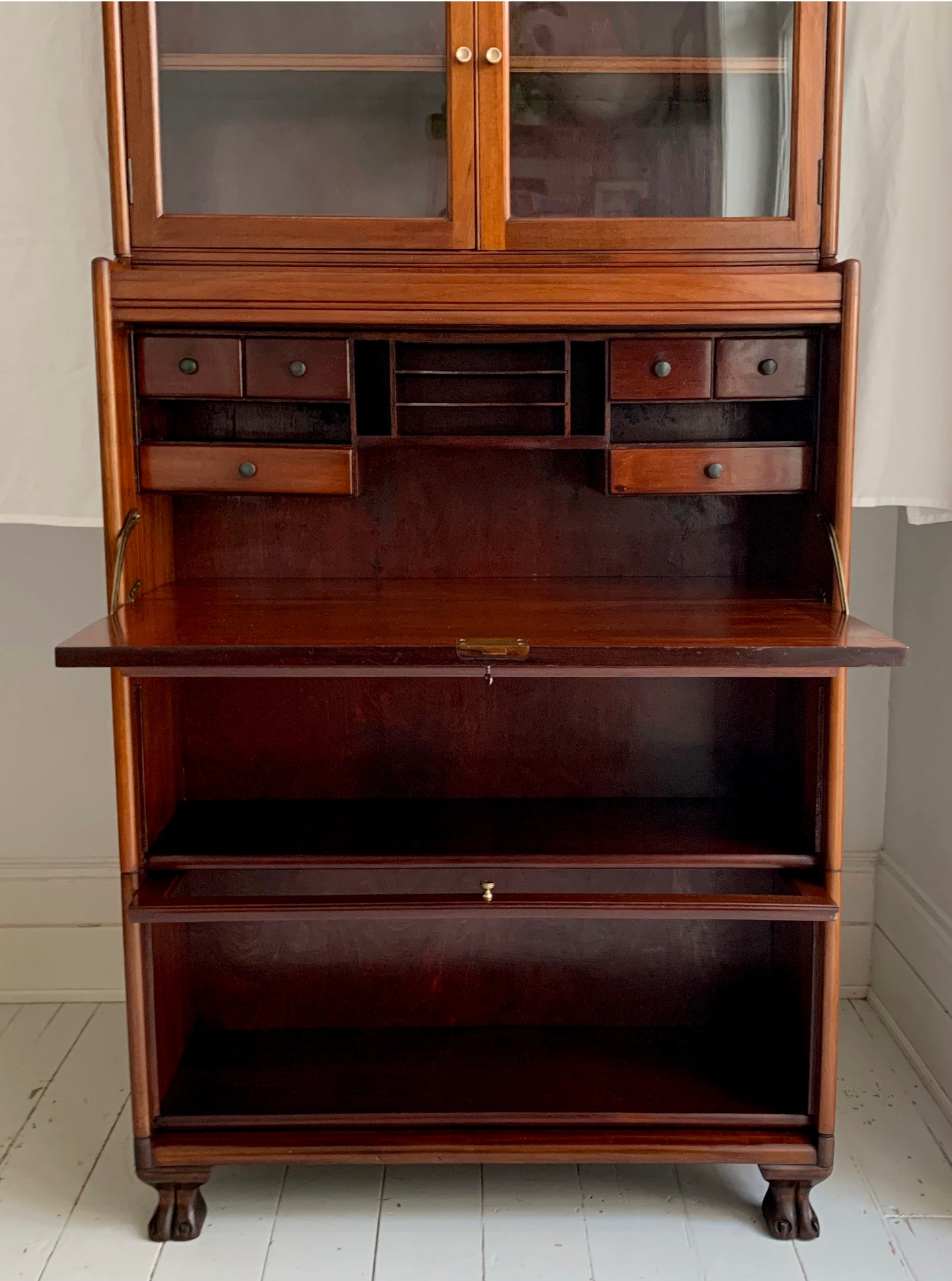 Vintage Four-Part Barristers Bookcase, with Fall Front Bureau, Gunn Furniture