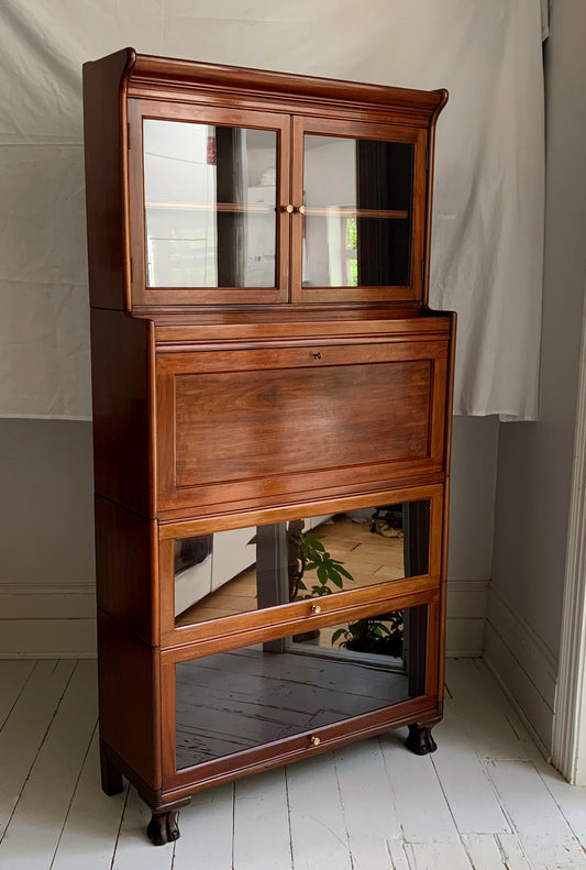 Vintage Four-Part Barristers Bookcase, with Fall Front Bureau, Gunn Furniture