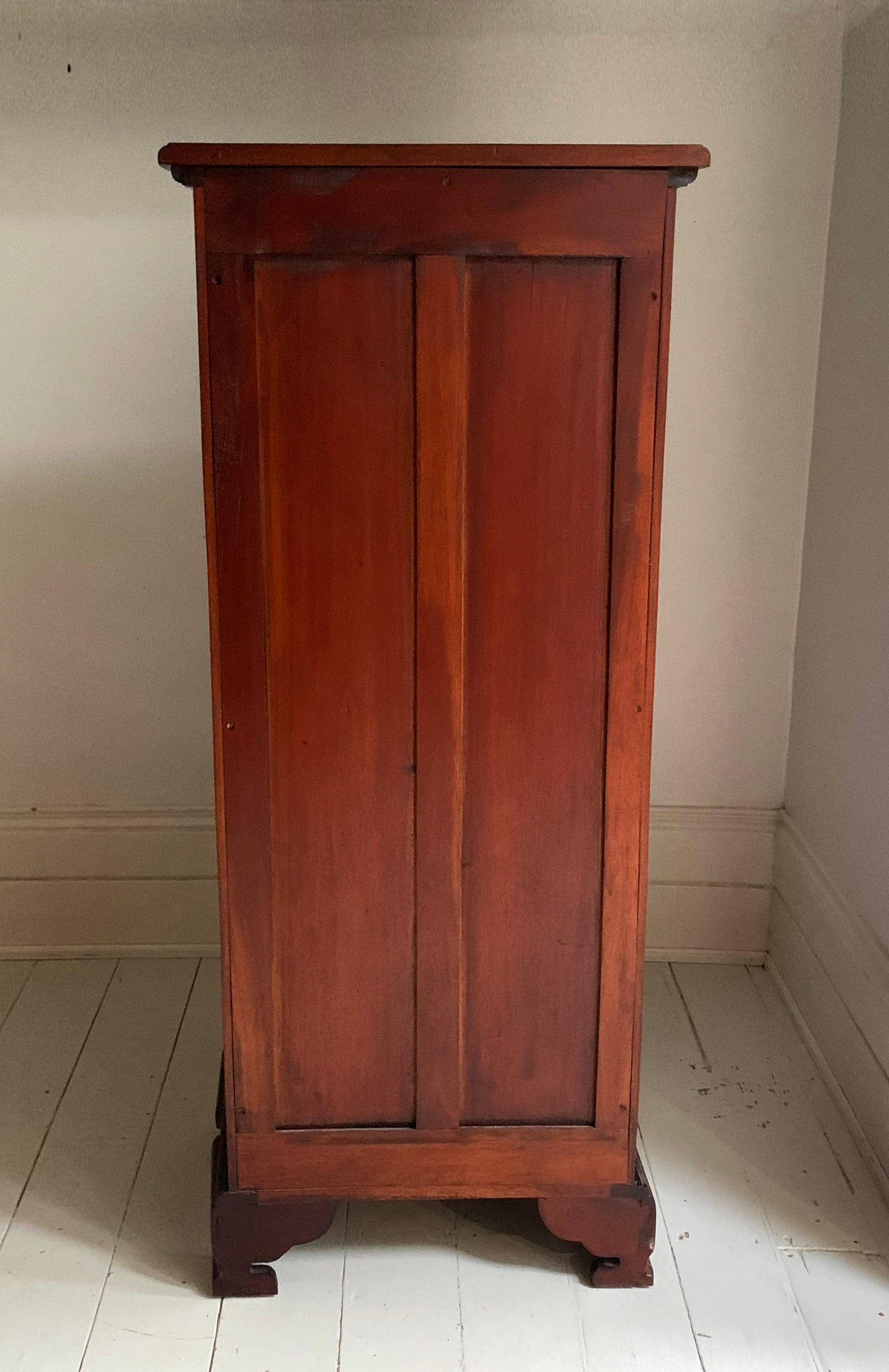 Handmade Elegant Mahogany Seven Drawer Tall Boy Chest of Drawers with Bow Front