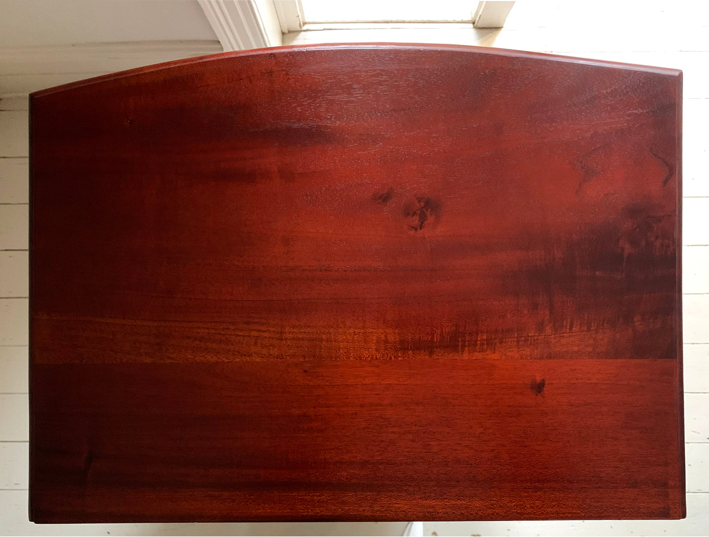 Handmade Elegant Mahogany Seven Drawer Tall Boy Chest of Drawers with Bow Front