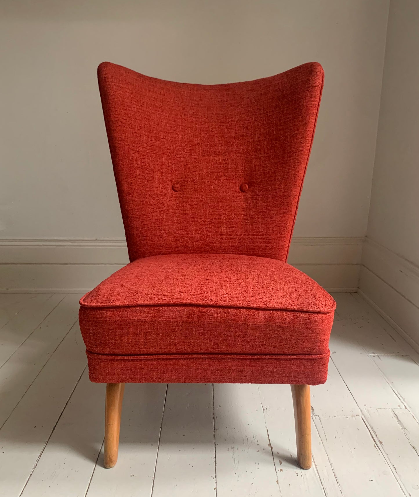 Vintage Howard Keith 'Encore' Cocktail Chair in Rich Red Fabric