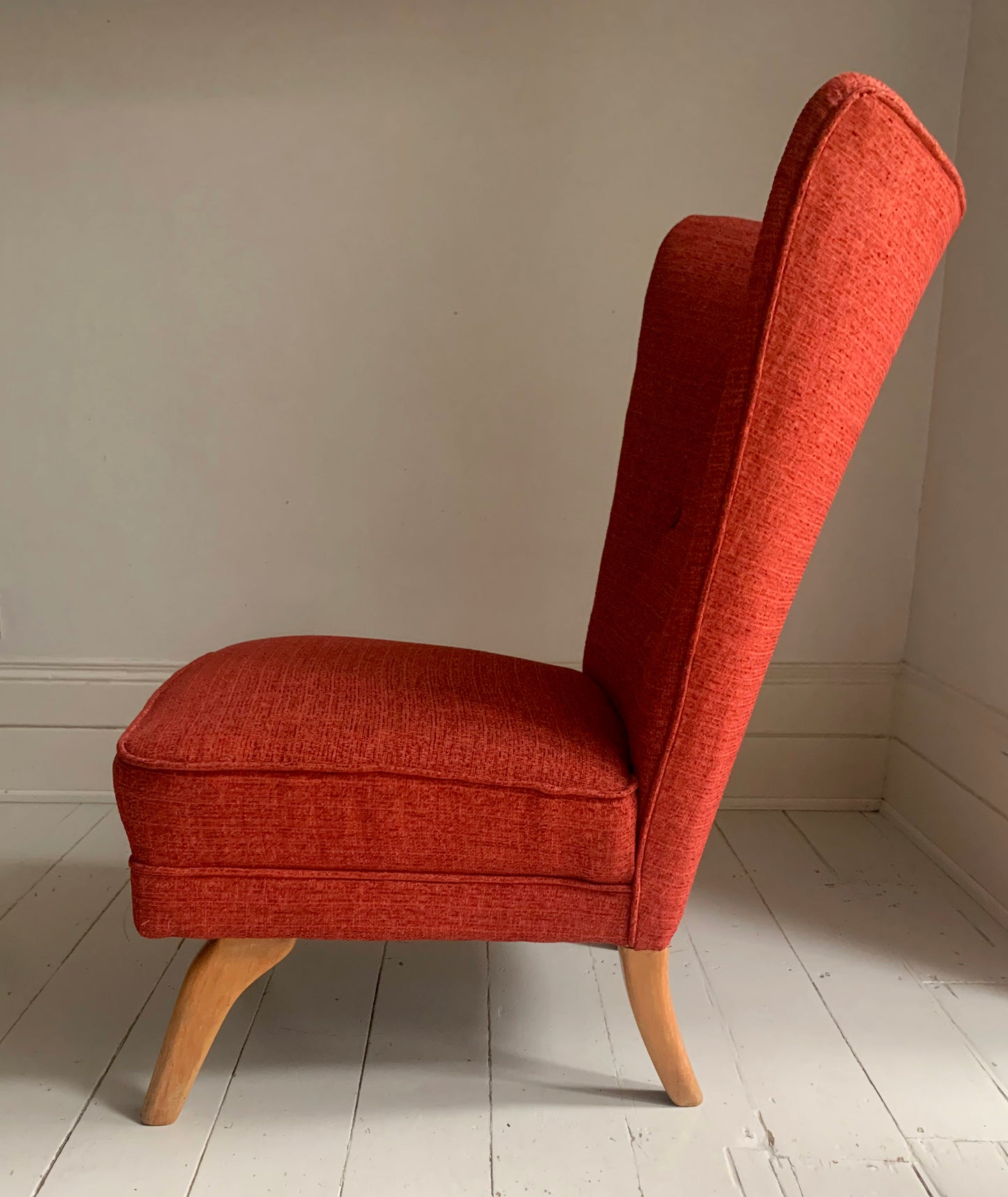 Vintage Howard Keith 'Encore' Cocktail Chair in Rich Red Fabric
