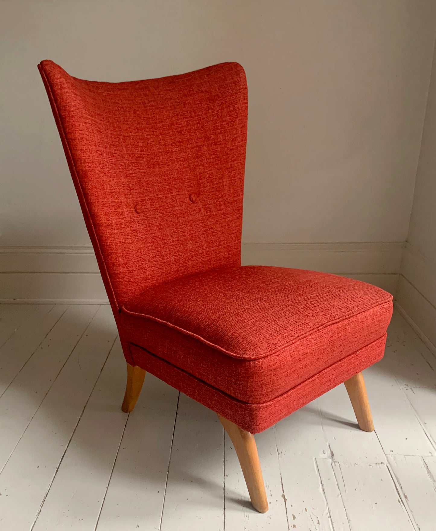Vintage Howard Keith 'Encore' Cocktail Chair in Rich Red Fabric