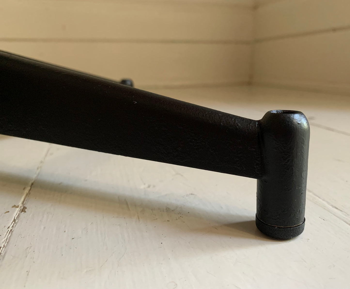 Vintage French Industrial Adjustable Height Stool, Orange Plastic, Black Metal