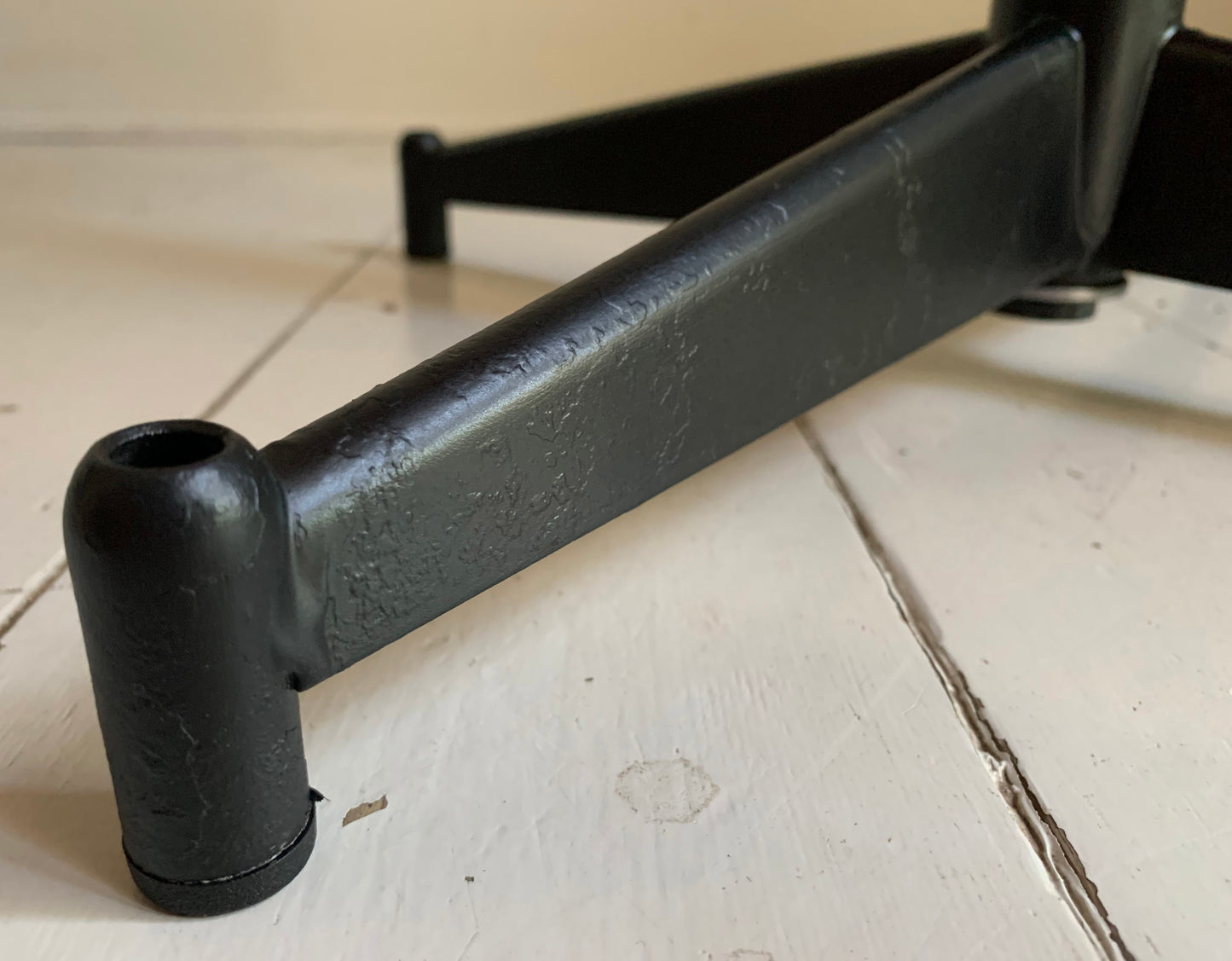 Vintage French Industrial Adjustable Height Stool, Orange Plastic, Black Metal