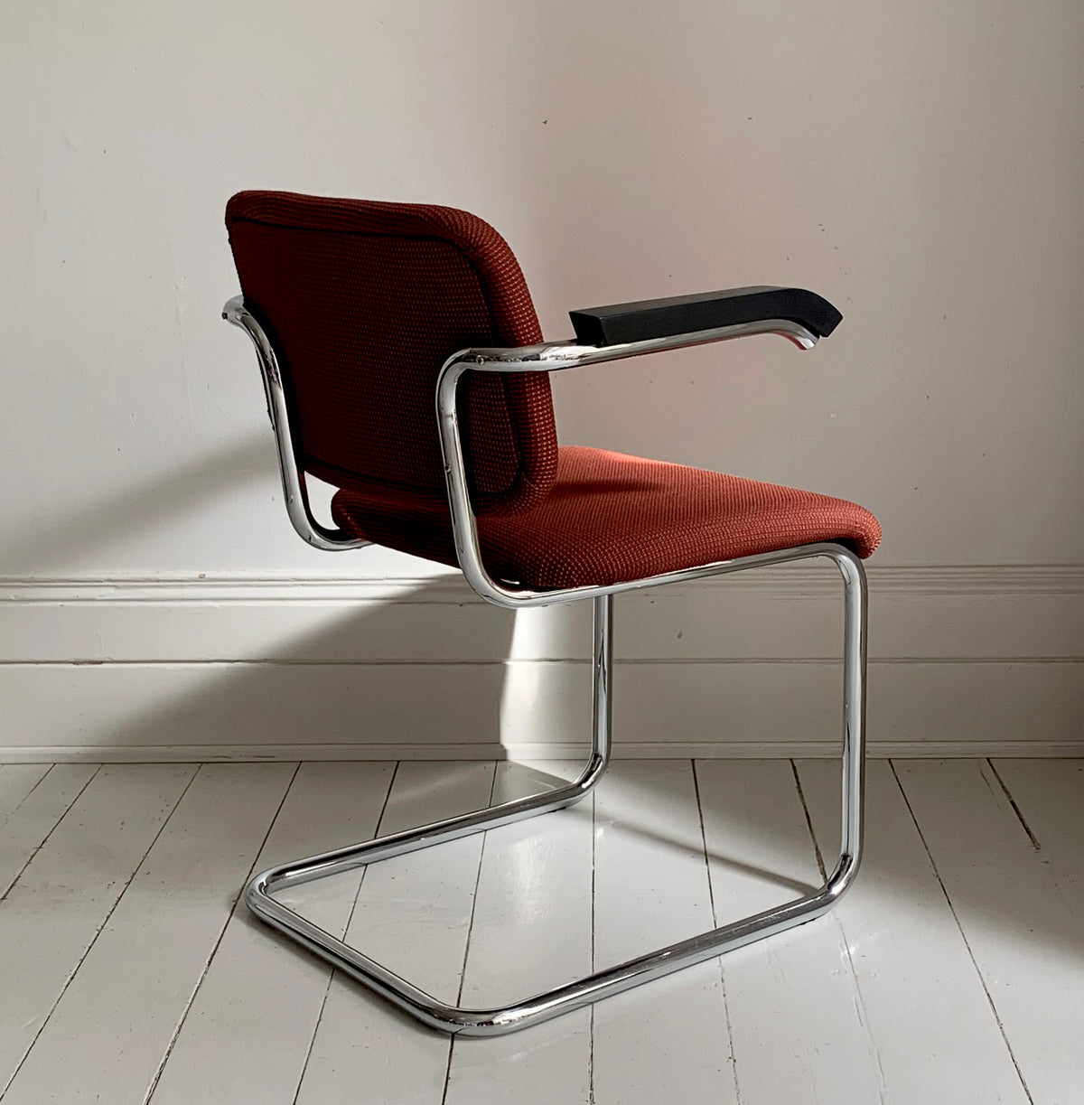 2 x Cesca Chairs / Knoll Studio + Unbranded / Terracotta Fabric / Marcel Breuer