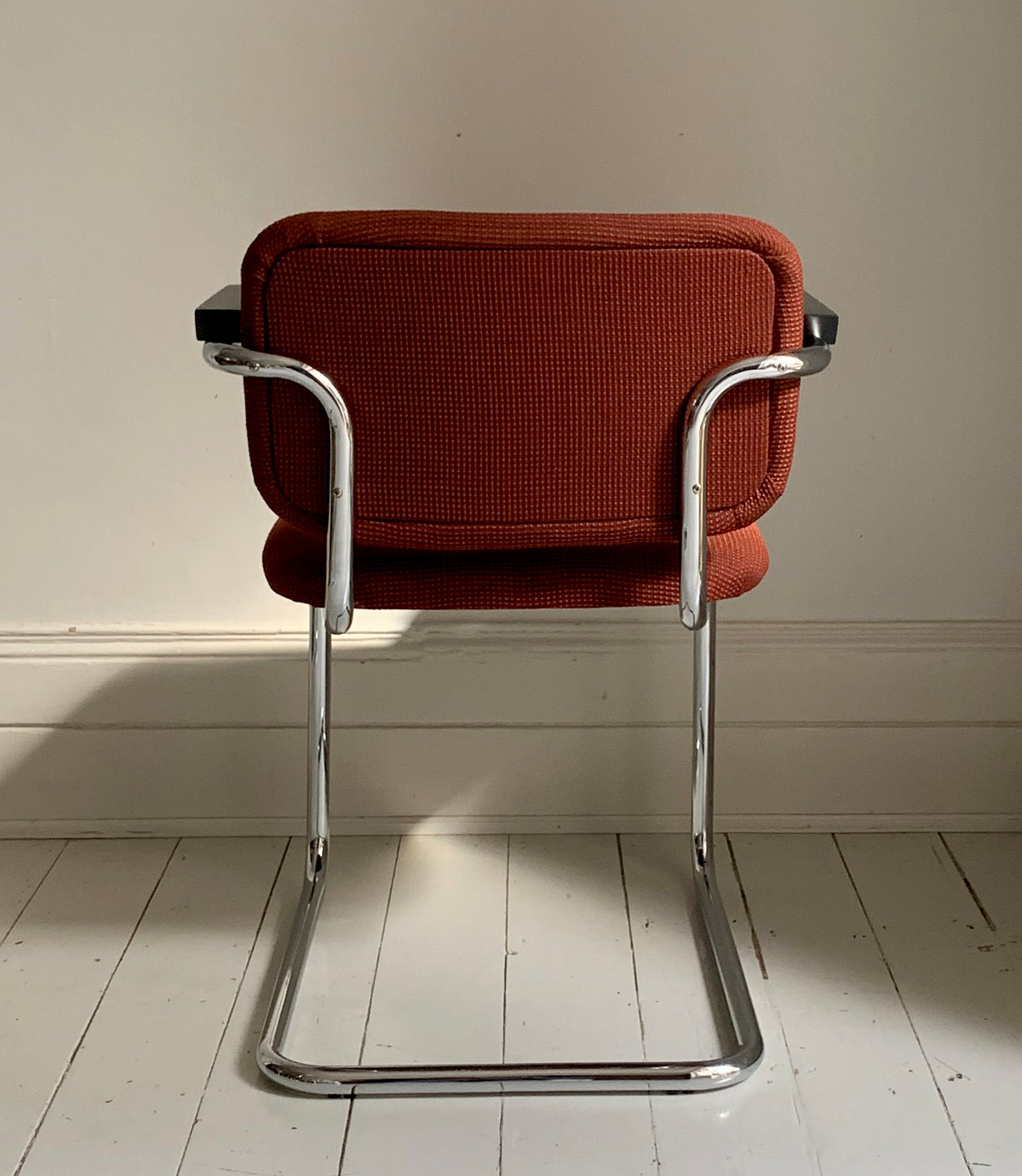 2 x Cesca Chairs / Knoll Studio + Unbranded / Terracotta Fabric / Marcel Breuer