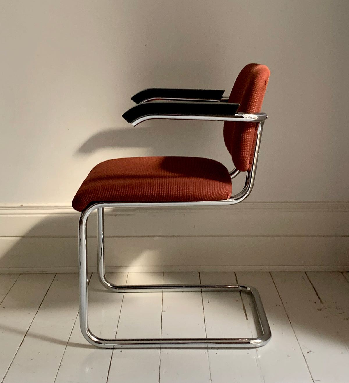 2 x Cesca Chairs / Knoll Studio + Unbranded / Terracotta Fabric / Marcel Breuer