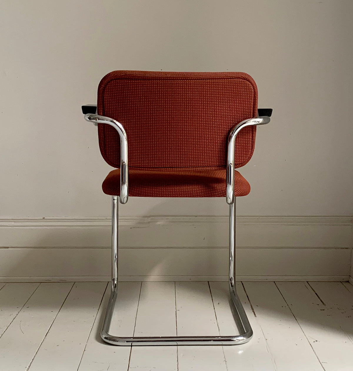 2 x Cesca Chairs / Knoll Studio + Unbranded / Terracotta Fabric / Marcel Breuer