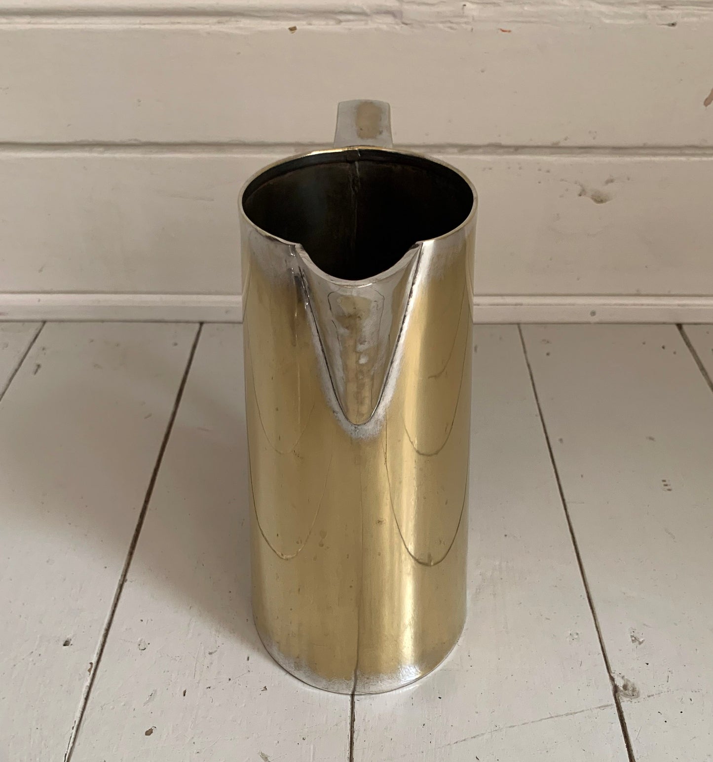 Large Vintage Silver Plated Art Deco Jug with Silver/Golden Patina
