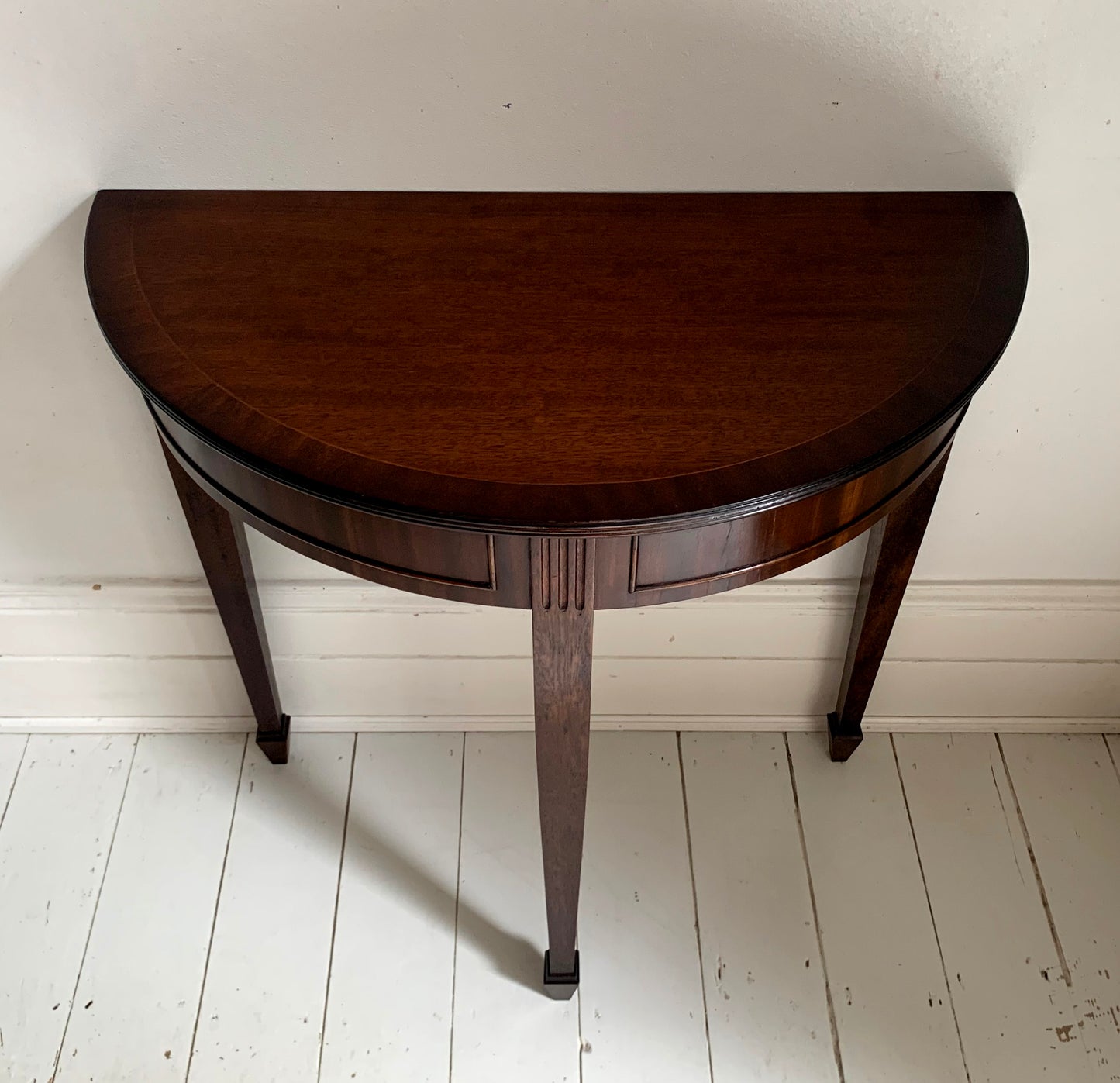 Fabulous Georgian Style Demi Lune Mahogany Hall / Console Table