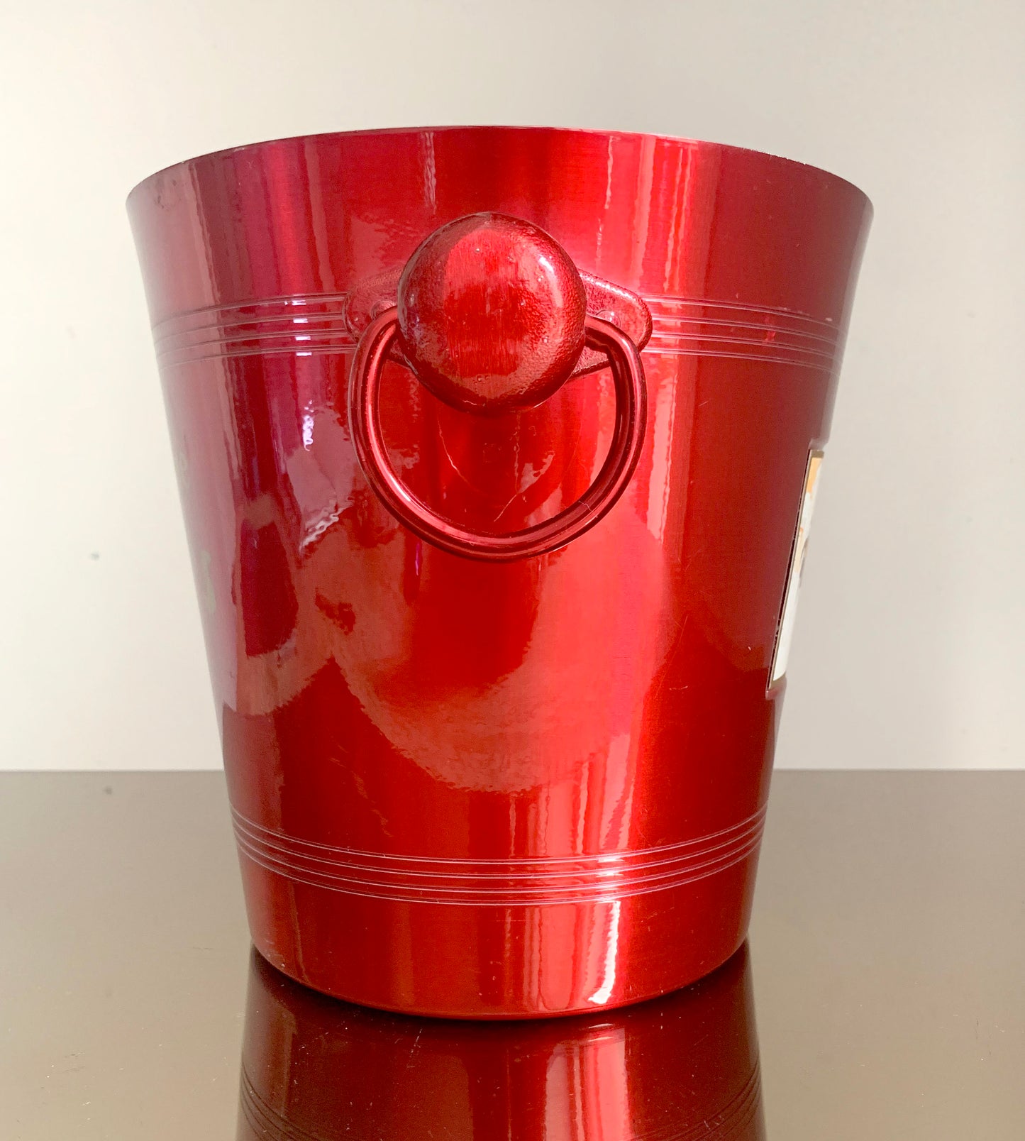 Vintage French 'Maxim's De Paris' Red Metal Champagne Ice Bucket