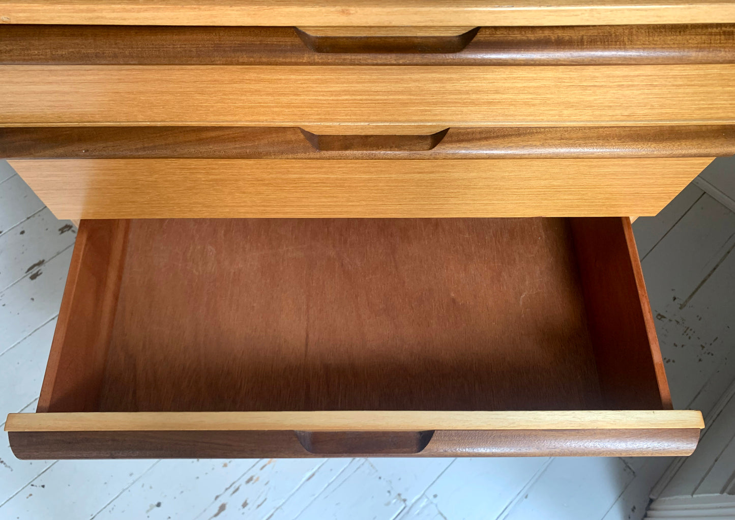 Mid Century Teak Six Drawer Chest of Drawers attributed to Avalon Furniture