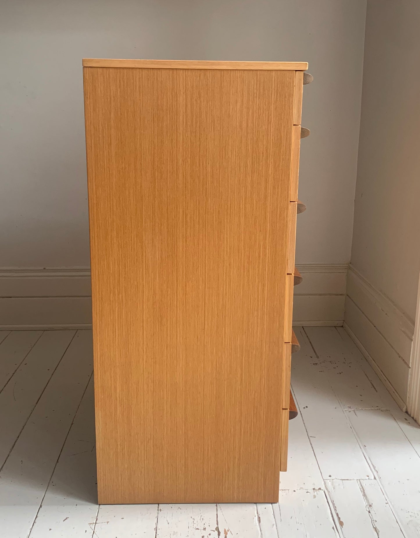 Mid Century Teak Six Drawer Chest of Drawers attributed to Avalon Furniture
