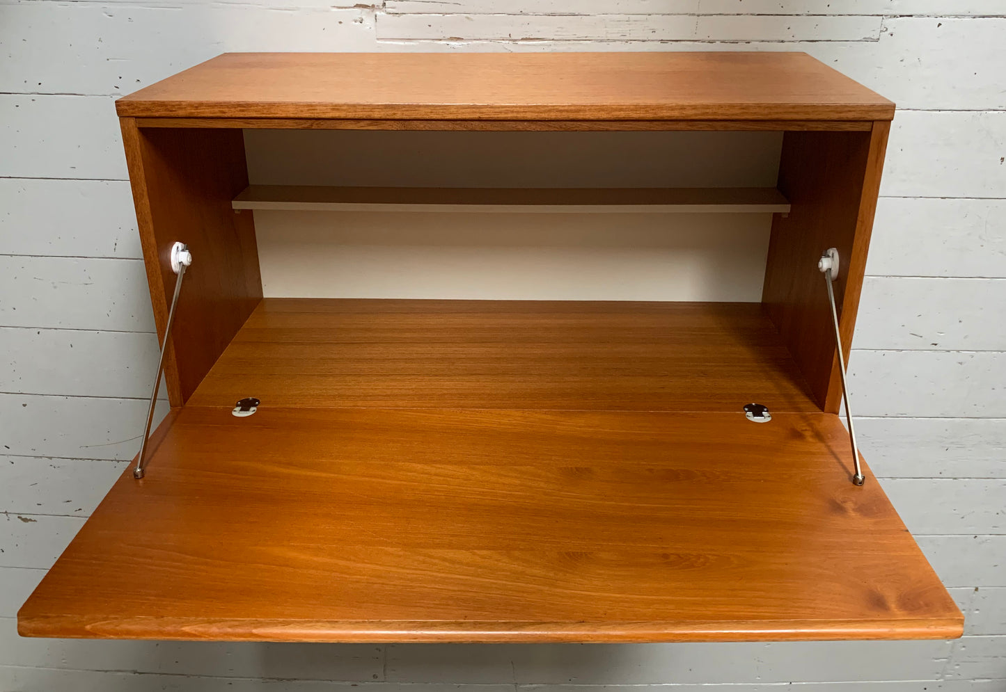 Mid Century Teak Beaver & Tapley 33 Wall Mounted Bureau / Desk / Cabinet