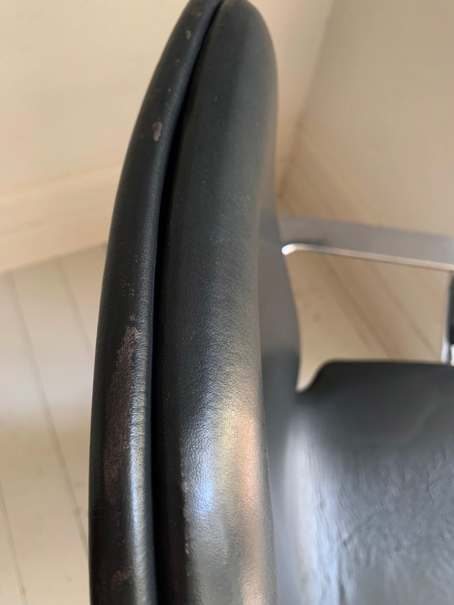 Vintage Mid Century Frederick Scott for Hille Cantilever Dark Grey Leather Office/Dining Chair