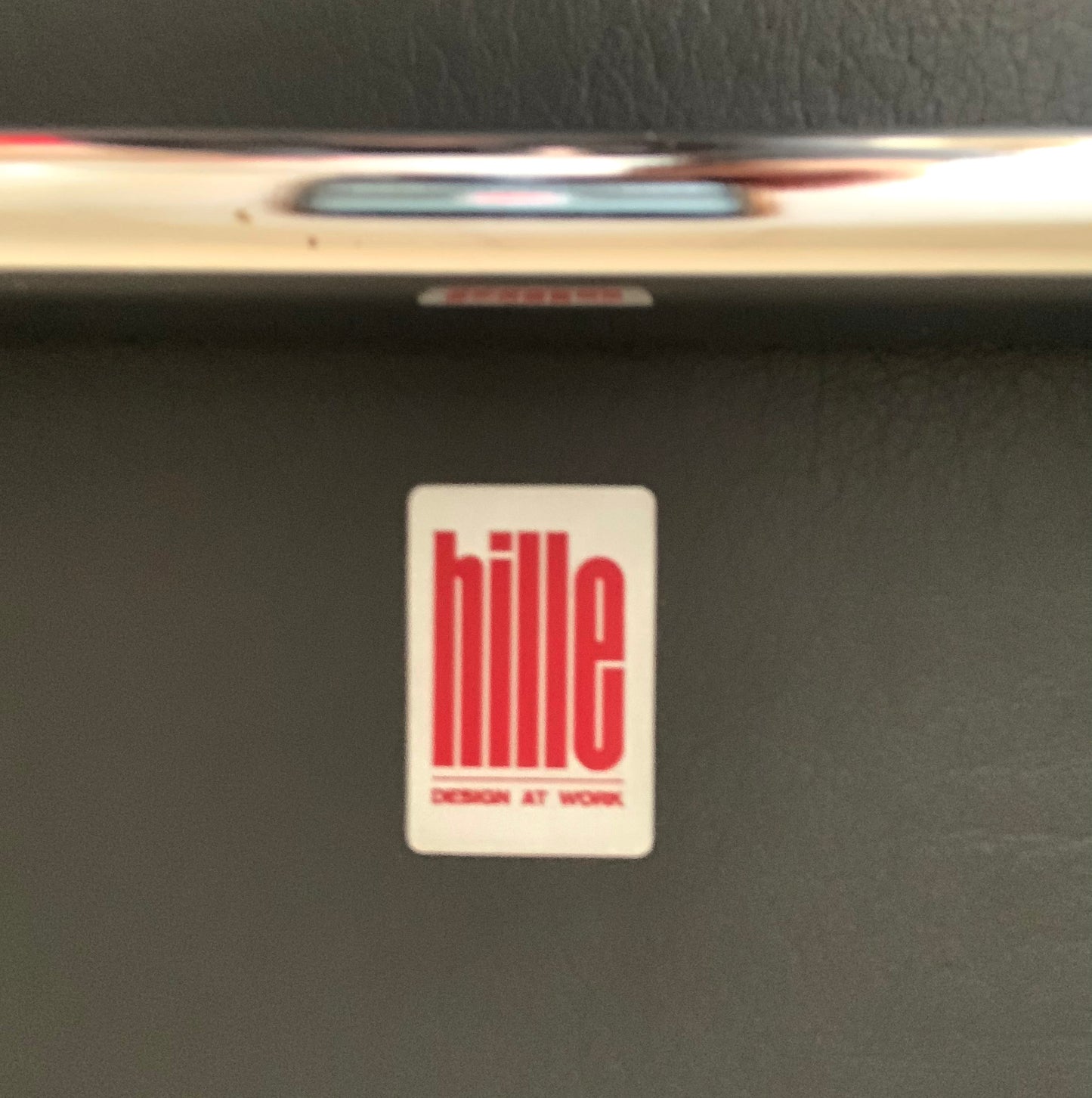 Vintage Mid Century Frederick Scott for Hille Cantilever Dark Grey Leather Office/Dining Chair