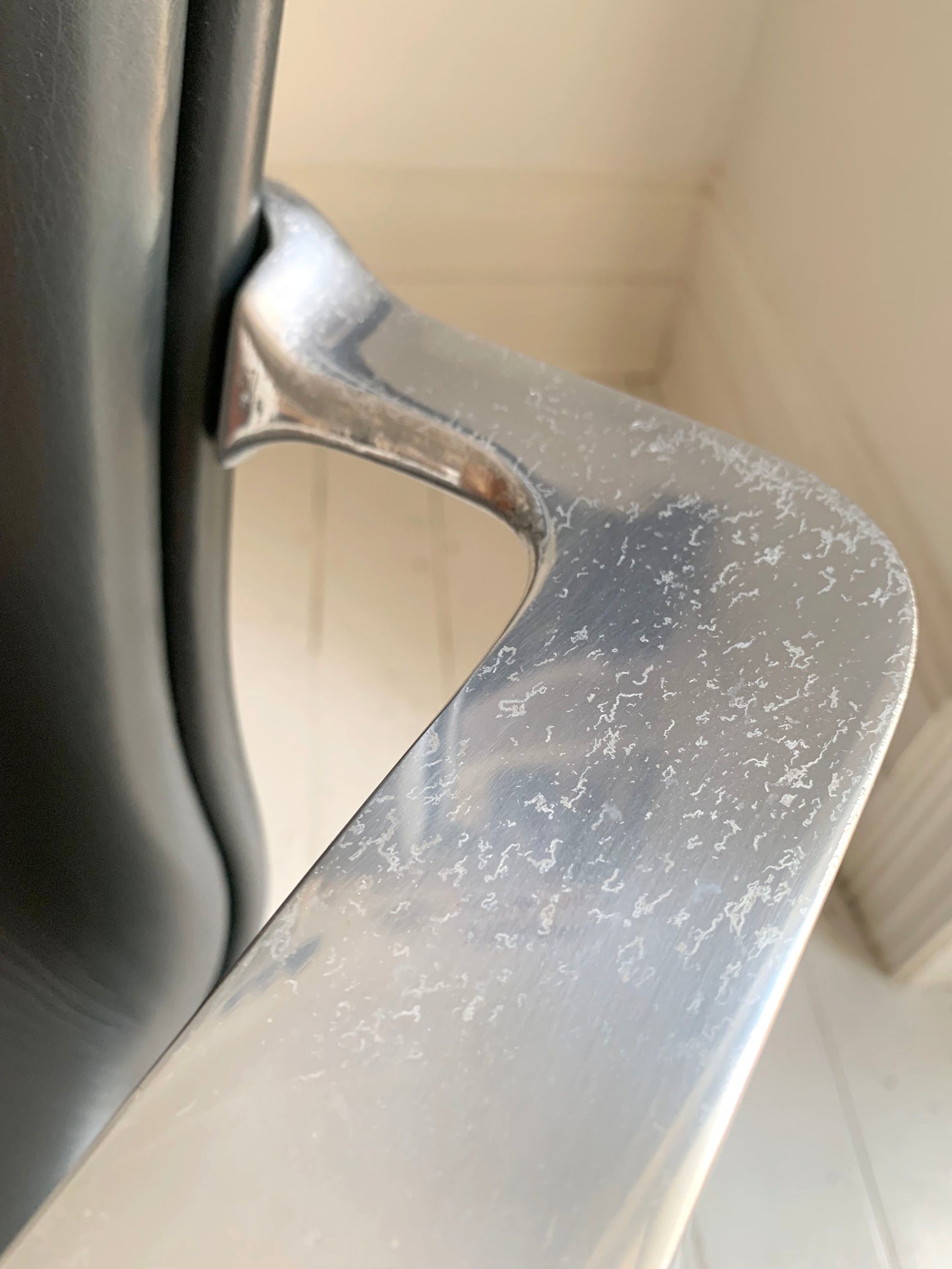 Vintage Mid Century Frederick Scott for Hille Cantilever Dark Grey Leather Office/Dining Chair