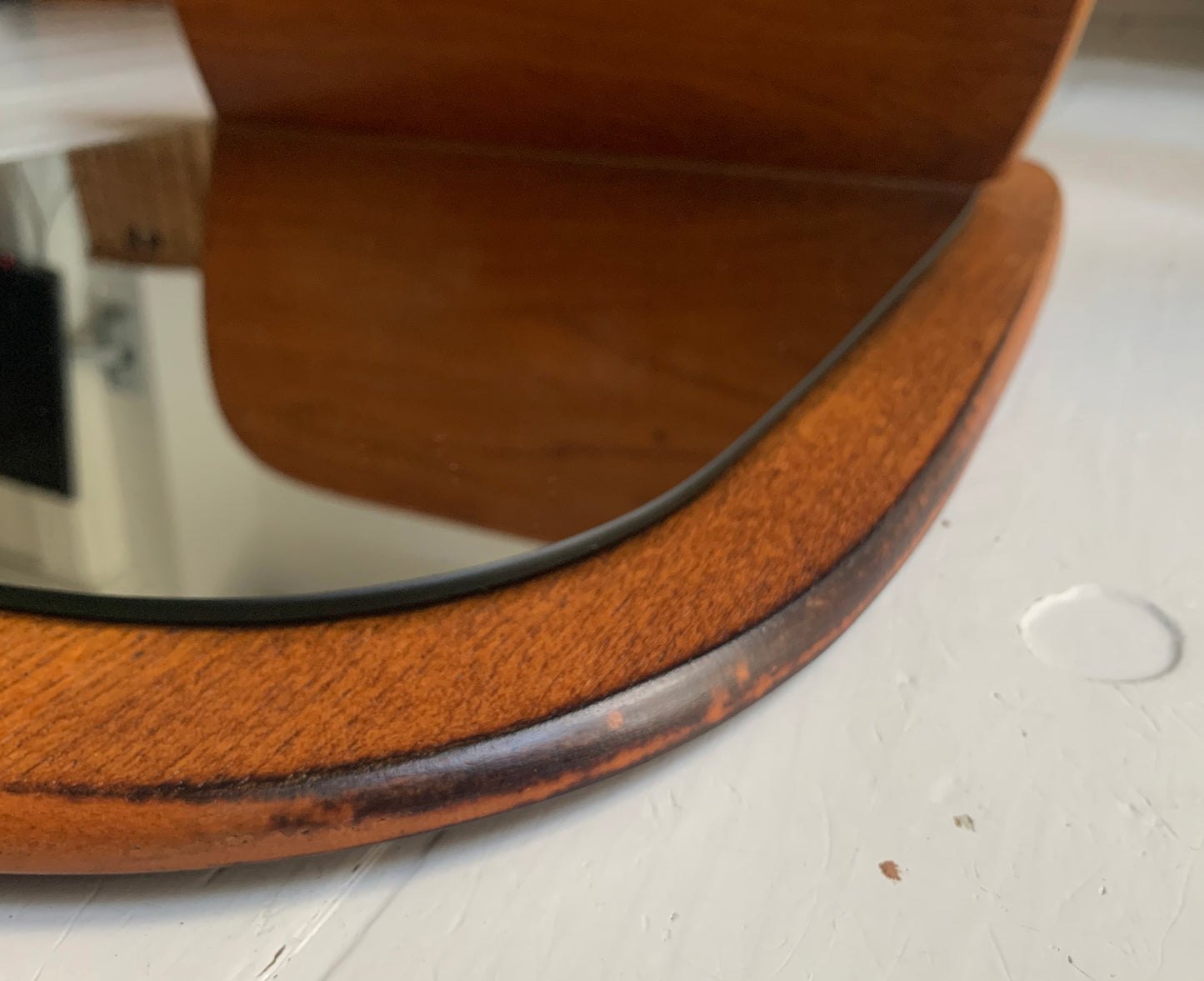 Mid Century Vintage Teak Console / Hallway Mirror with Shelf