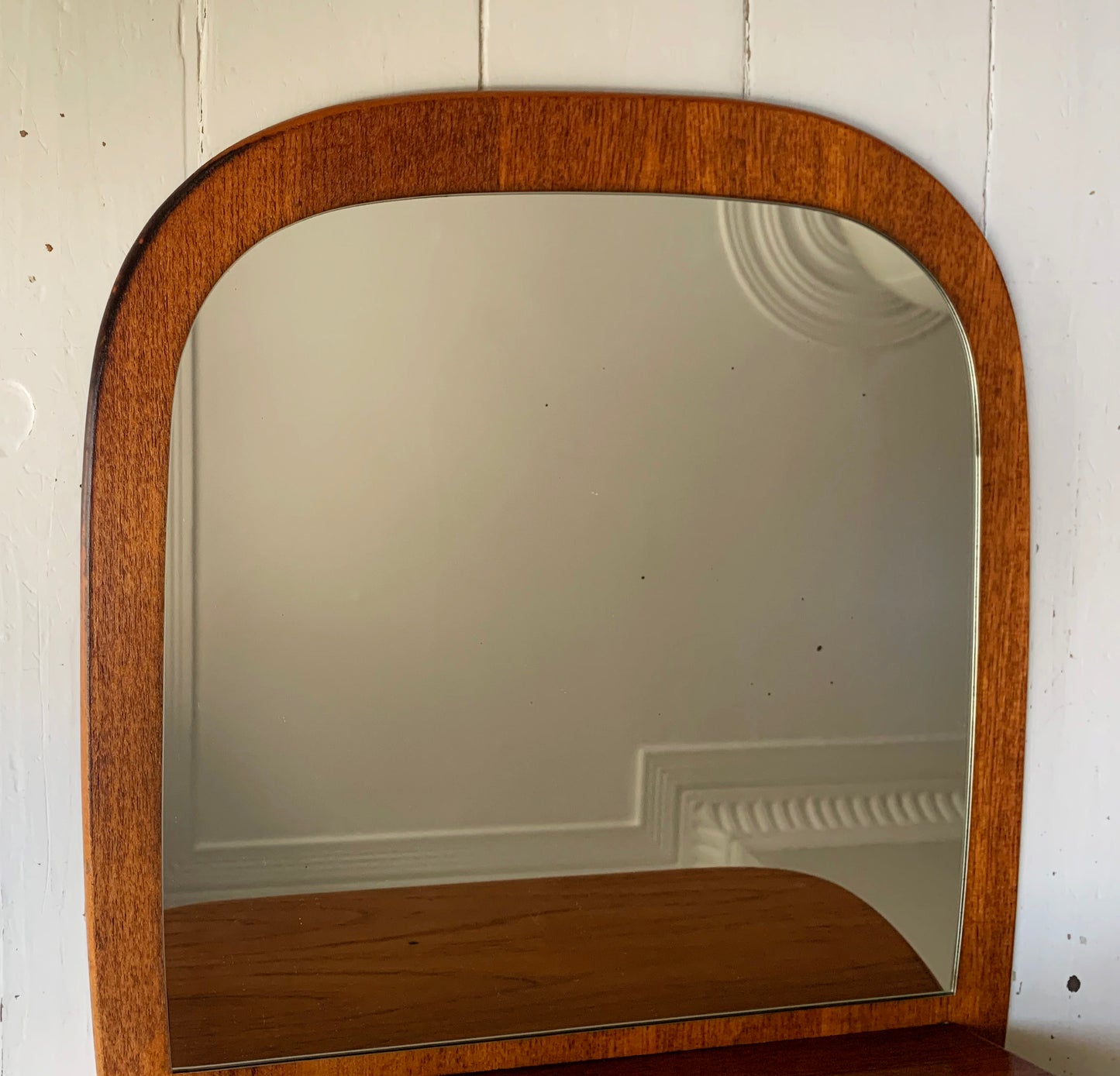 Mid Century Vintage Teak Console / Hallway Mirror with Shelf