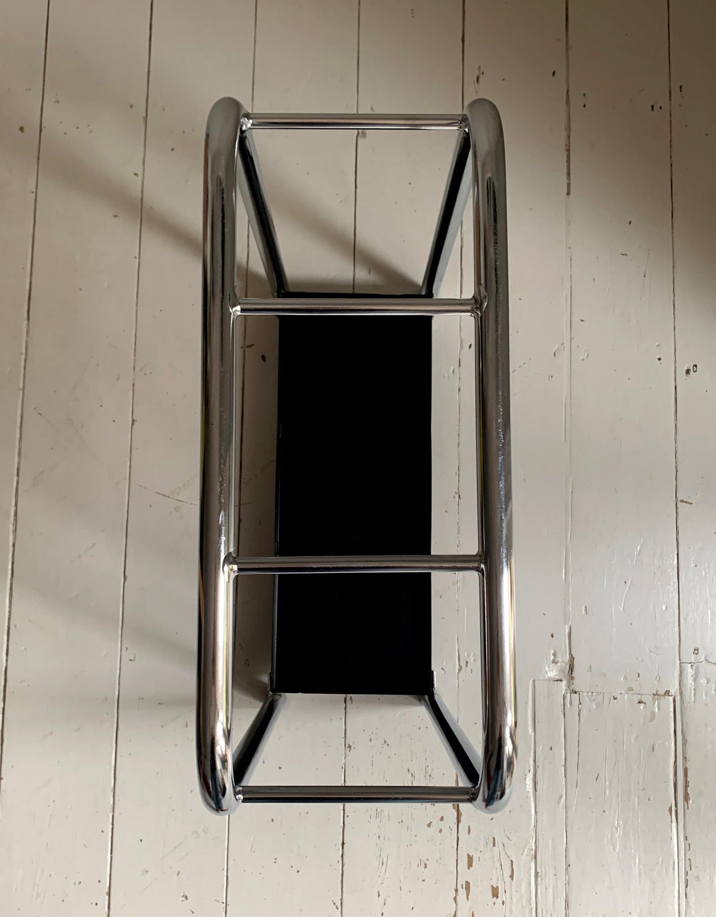Mid Century Modern, Bauhaus Style Tubular Chrome & Steel Umbrella Stand