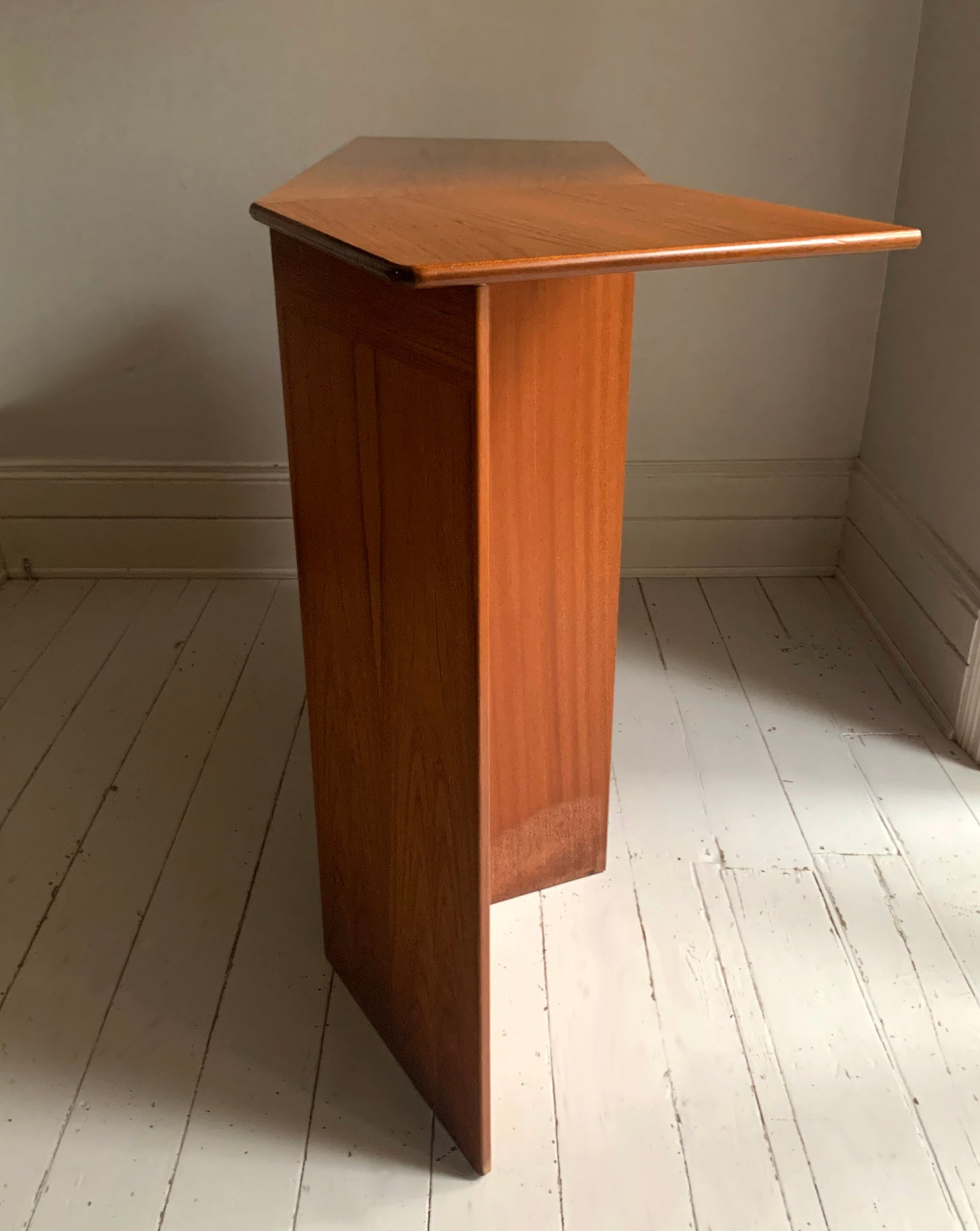 Vintage Mid Century Modern Teak Veneer Extending Drinks Bar