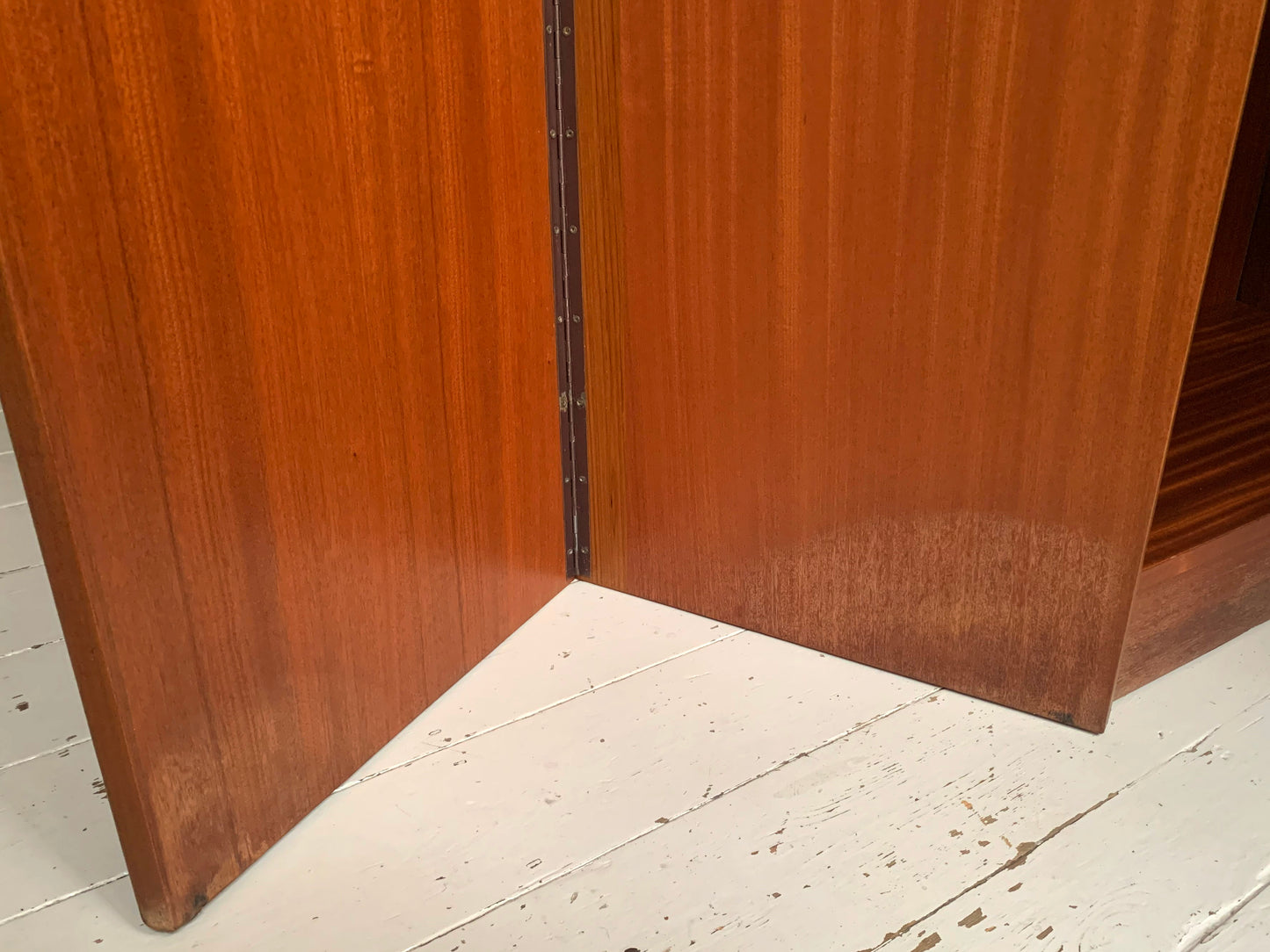 Vintage Mid Century Modern Teak Veneer Extending Drinks Bar