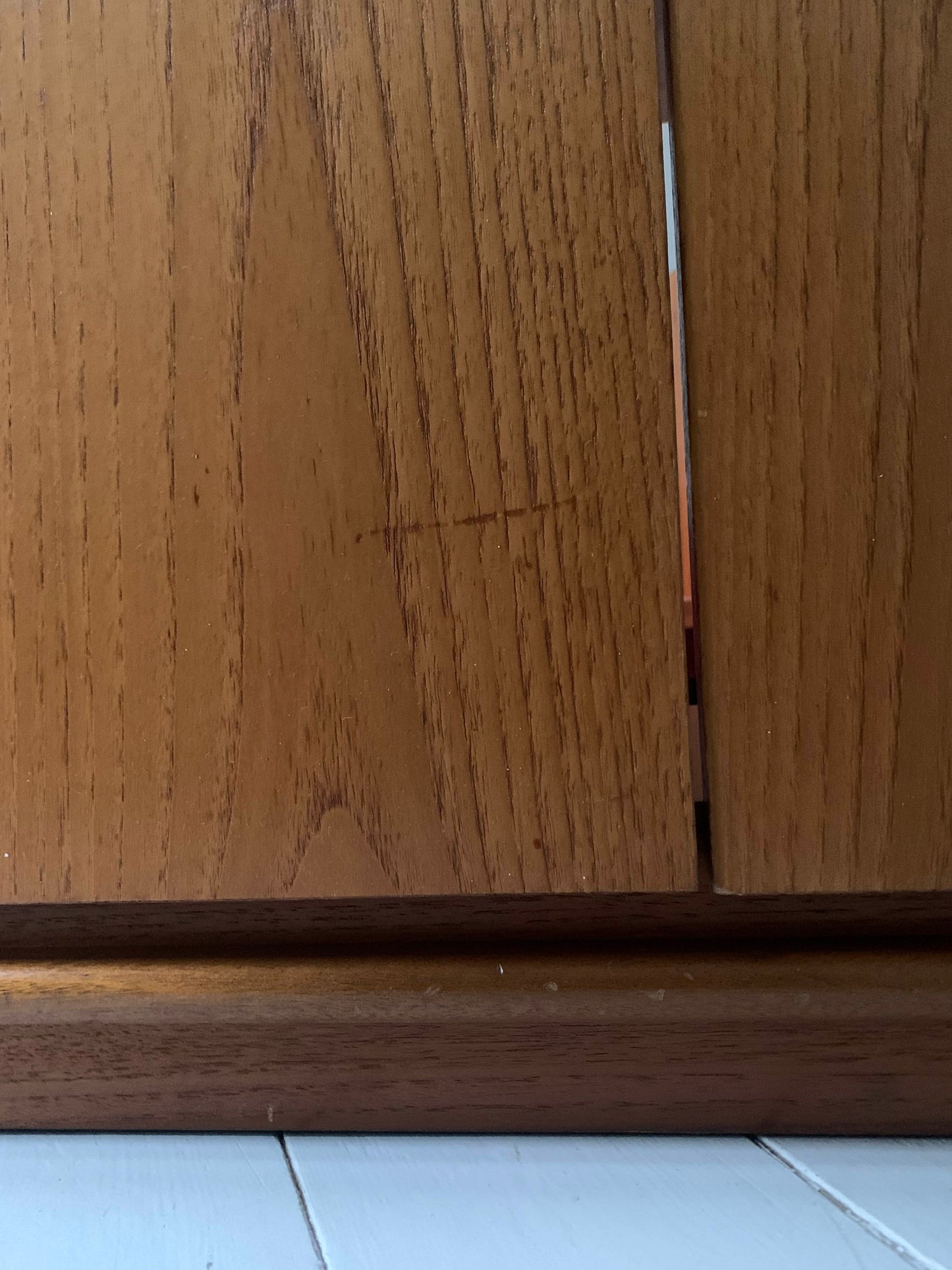 Vintage Mid Century Modern Teak Veneer Extending Drinks Bar